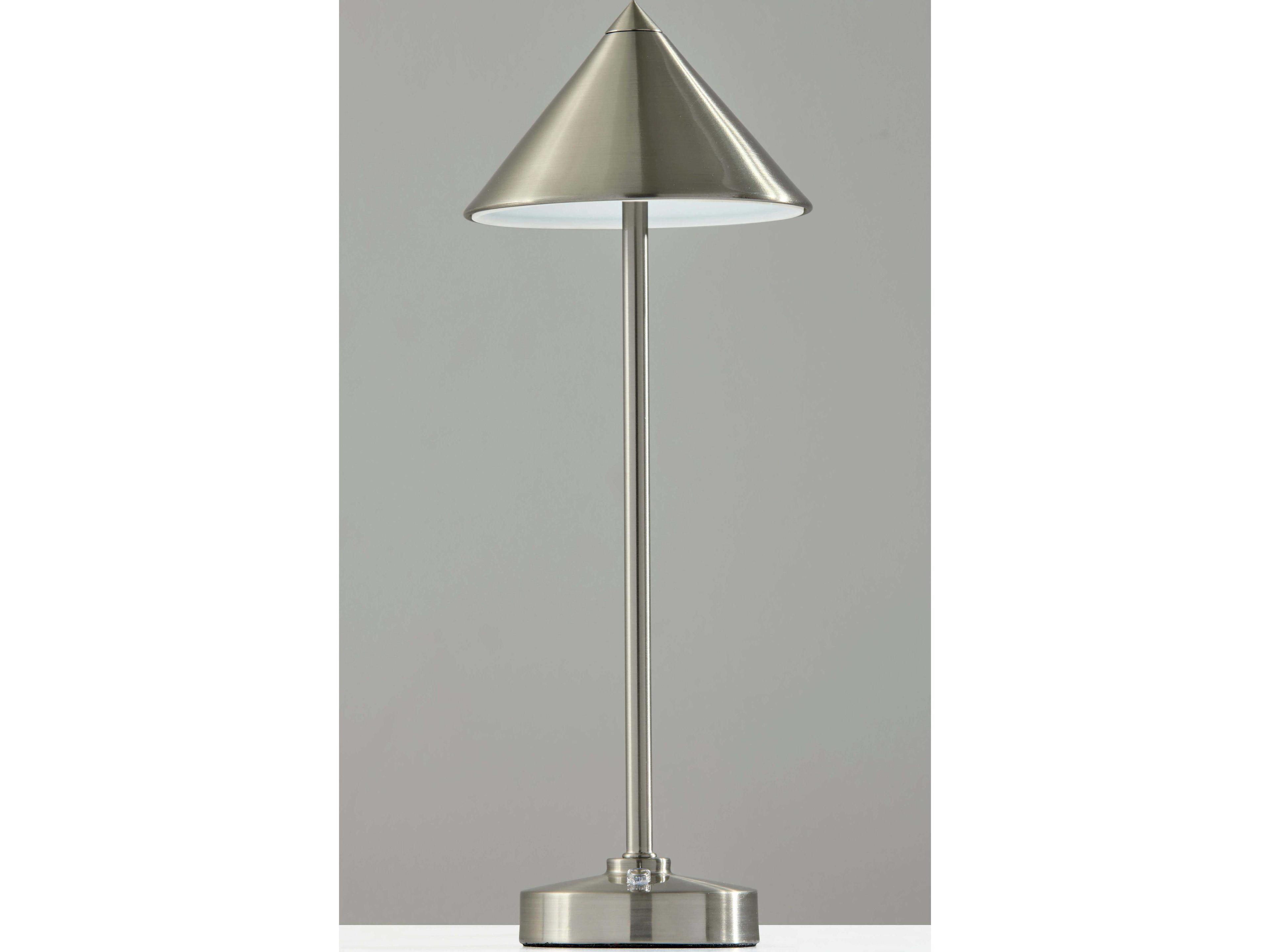 Adesso Ritchie Brushed Steel With Frosted Diffuser Table Lamp