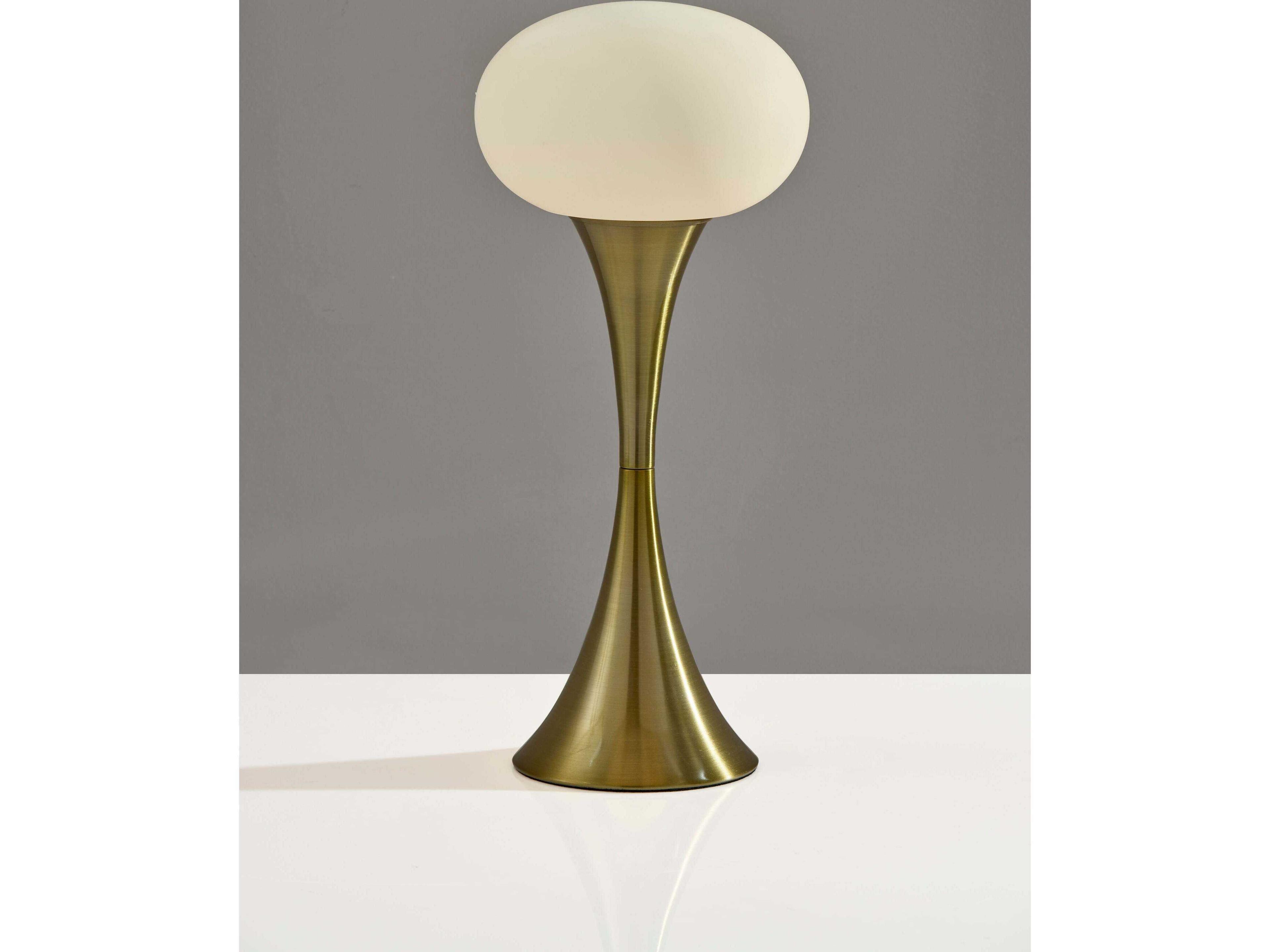 Adesso Otis Antique Brass Frosted Acrylic Table Lamp