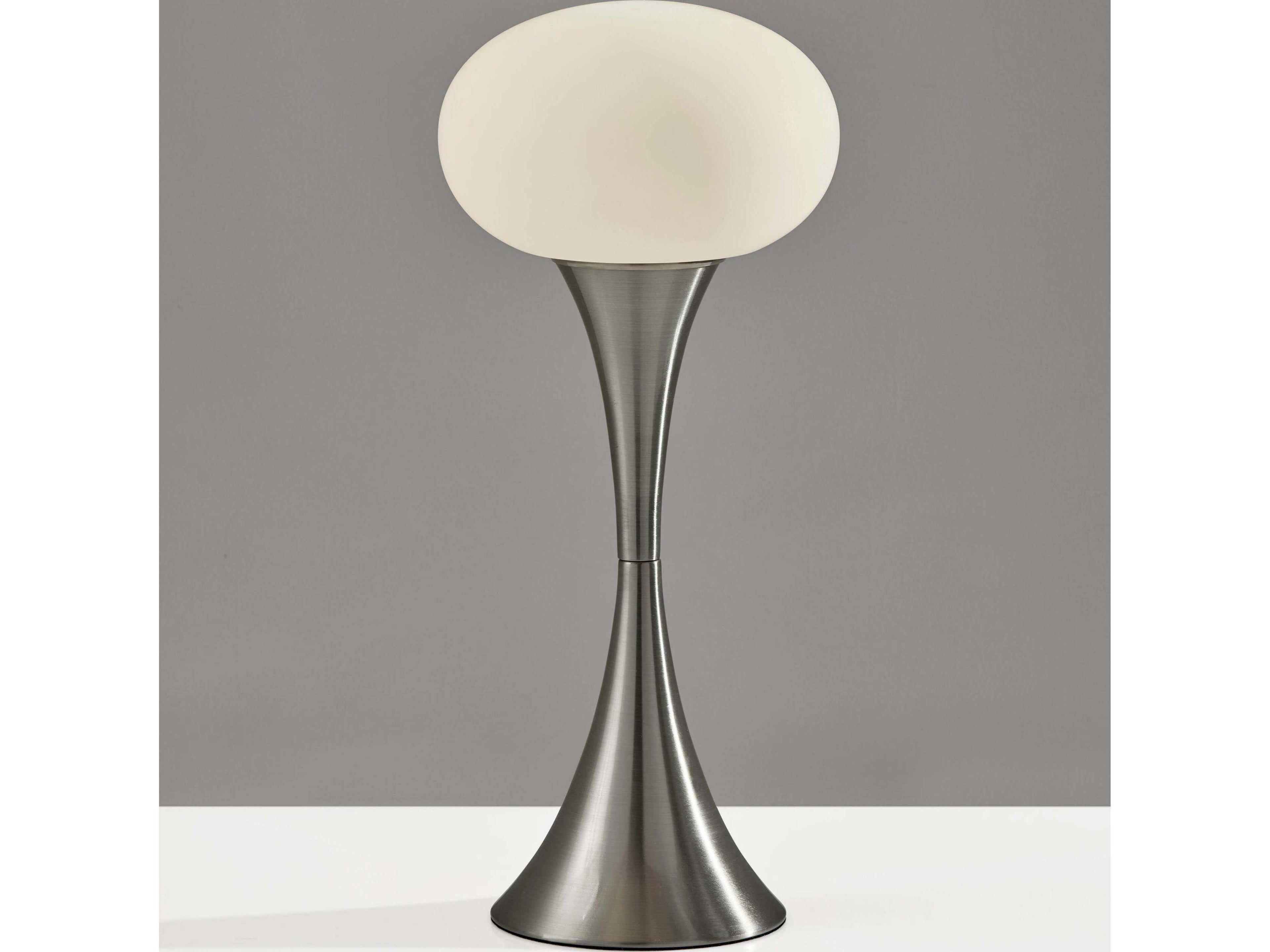 Adesso Otis Brushed Steel Frosted Acrylic Table Lamp