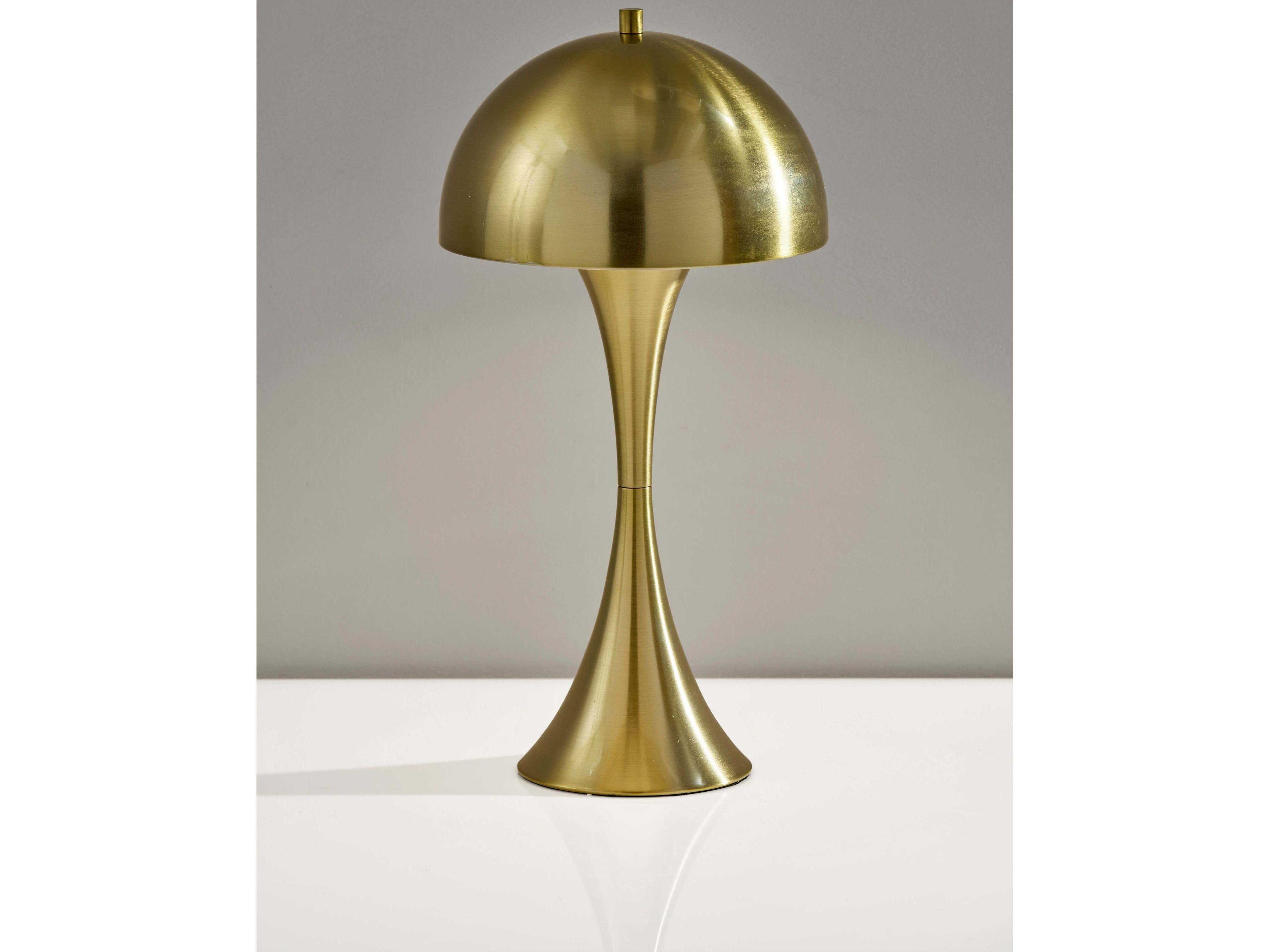 Adesso Lennon Antique Brass Brushed Steel Metal Table Lamp