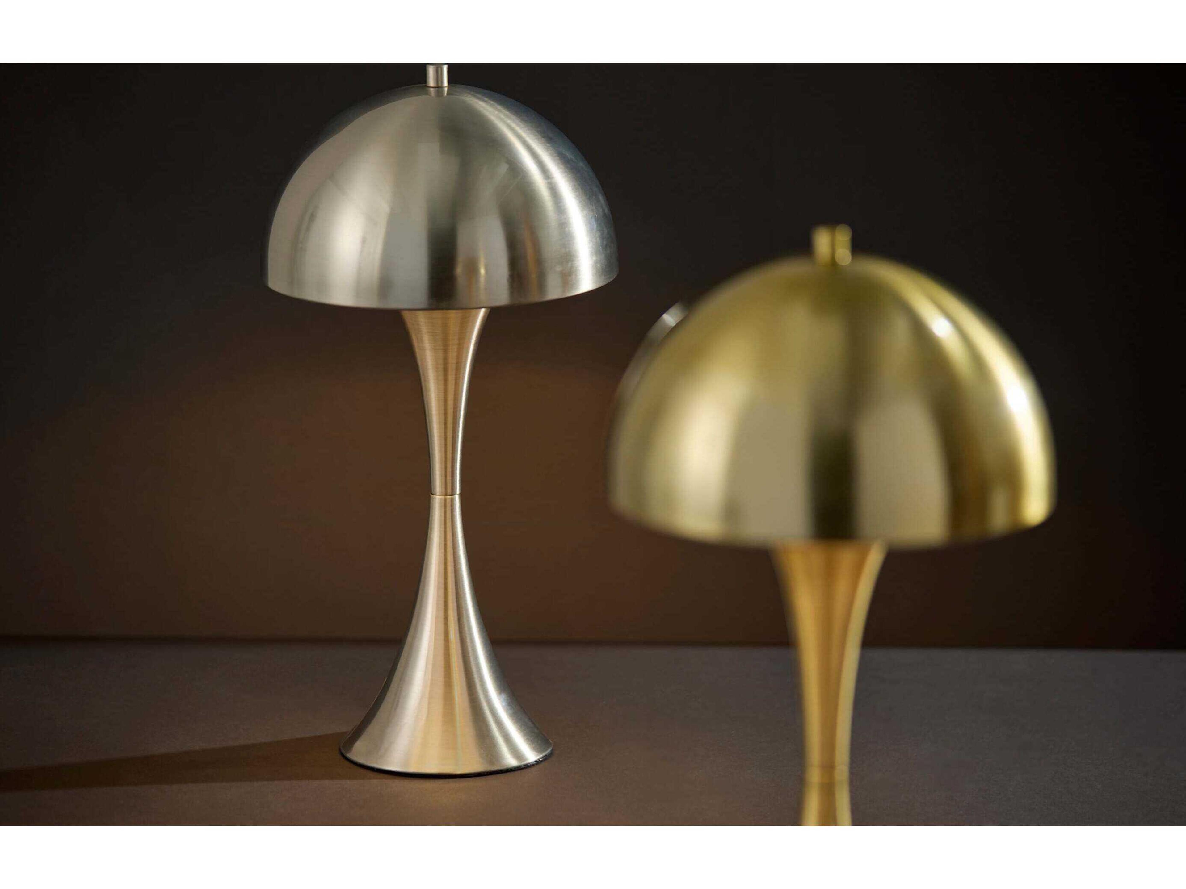 Adesso Lennon Antique Brass Brushed Steel Metal Table Lamp