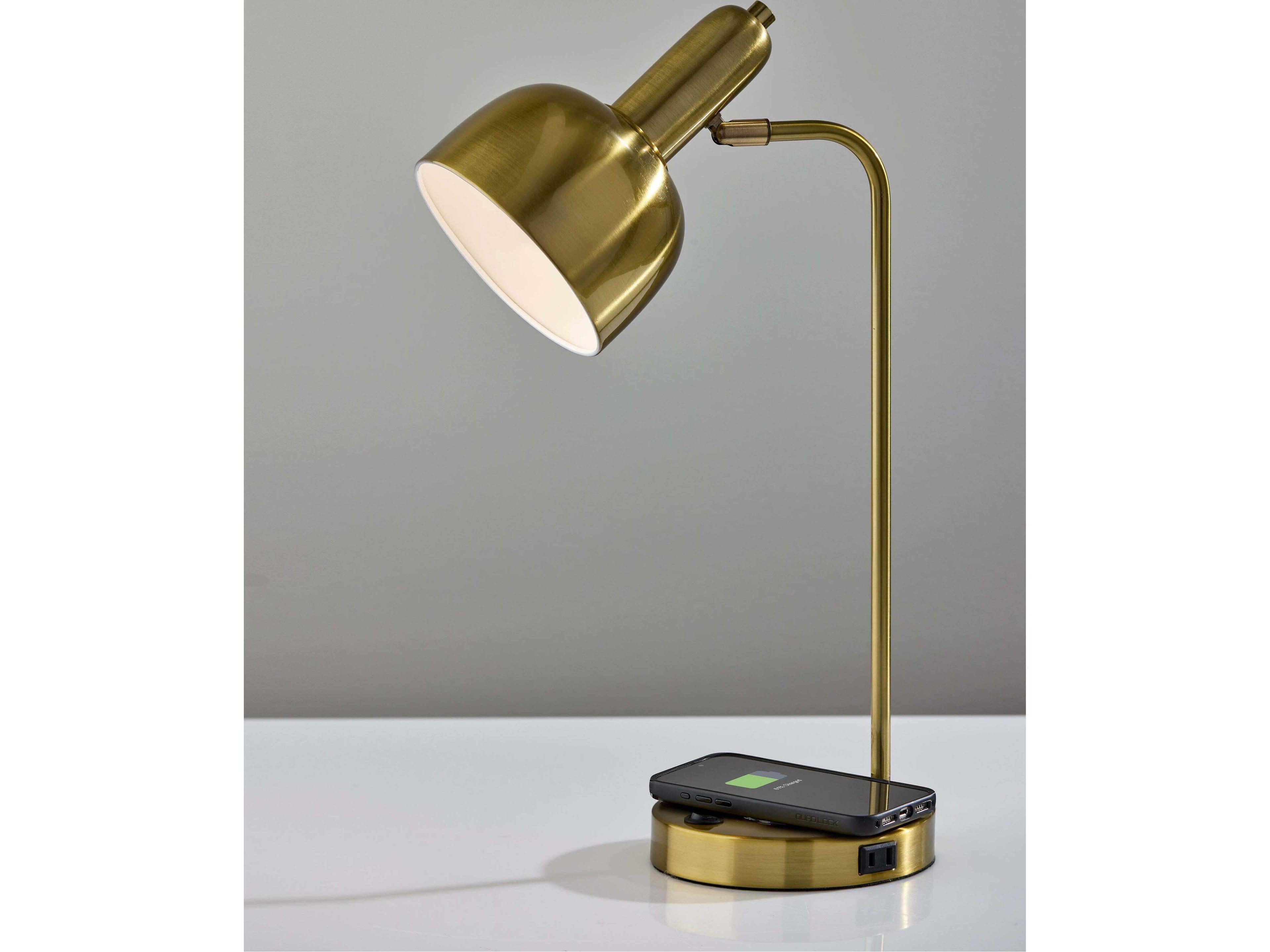 Adesso Rico Antique Brass Desk Lamp