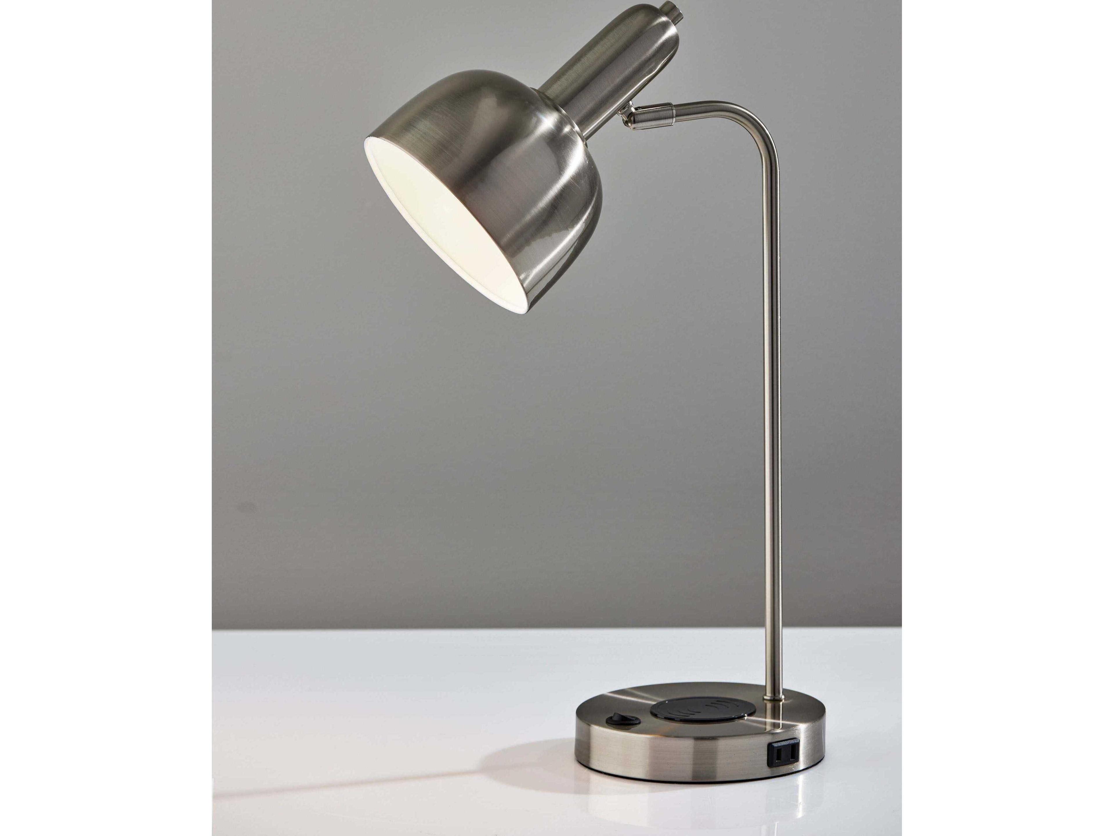 Adesso Rico Brushed Steel Desk Lamp