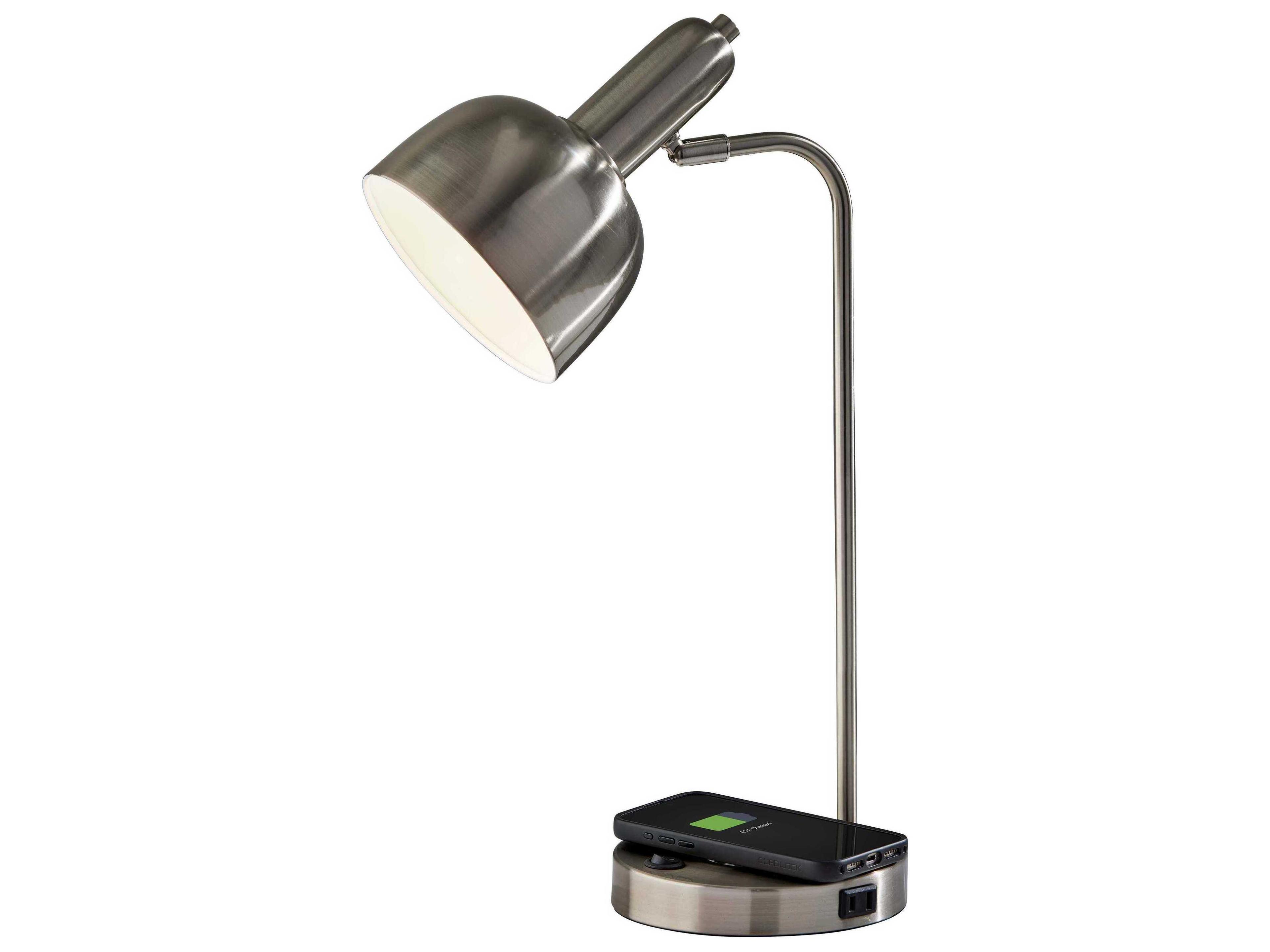 Adesso Rico Brushed Steel Desk Lamp