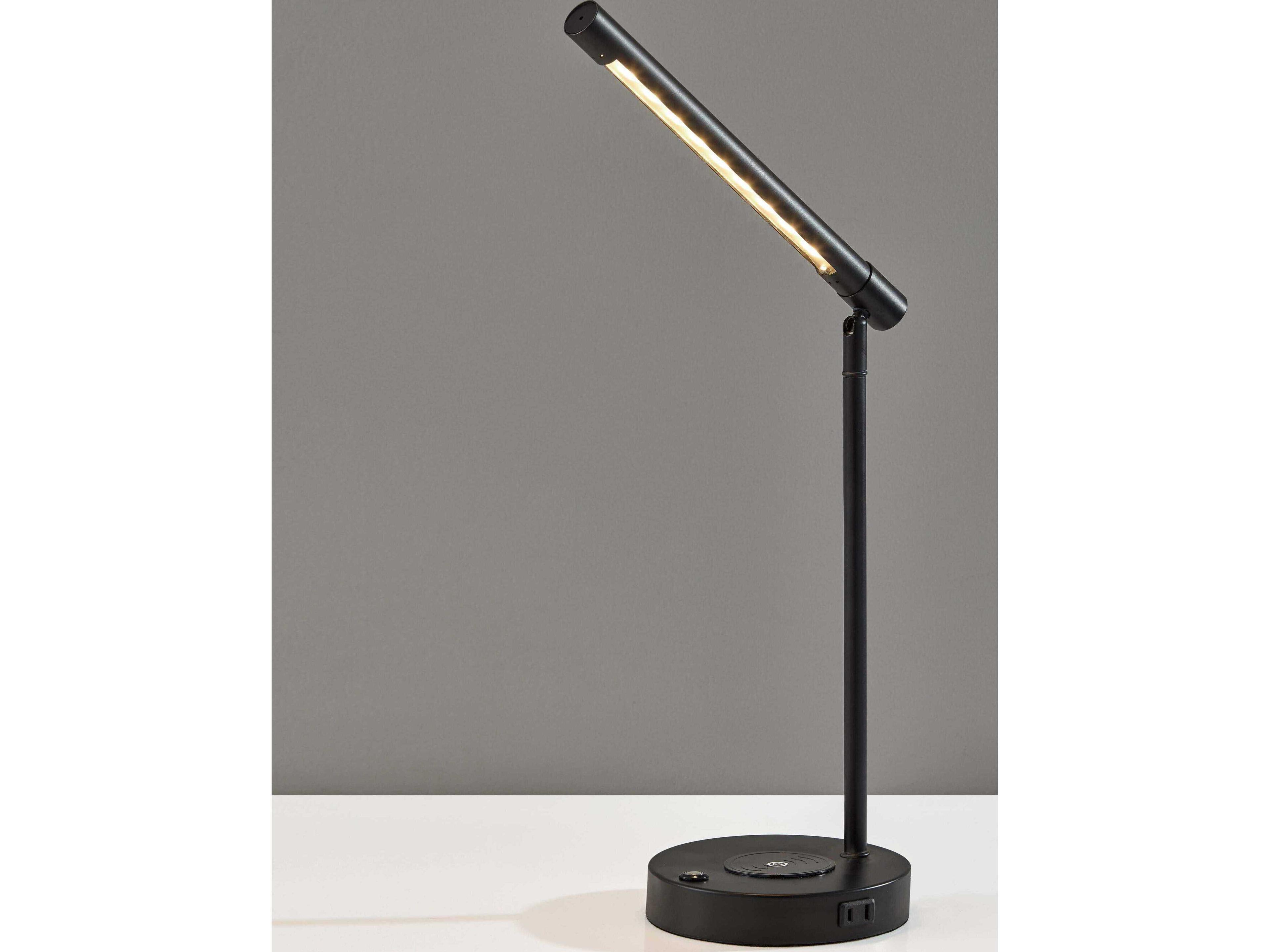 Adesso Dax Black Metal With Frosted Diffuser Desk Lamp