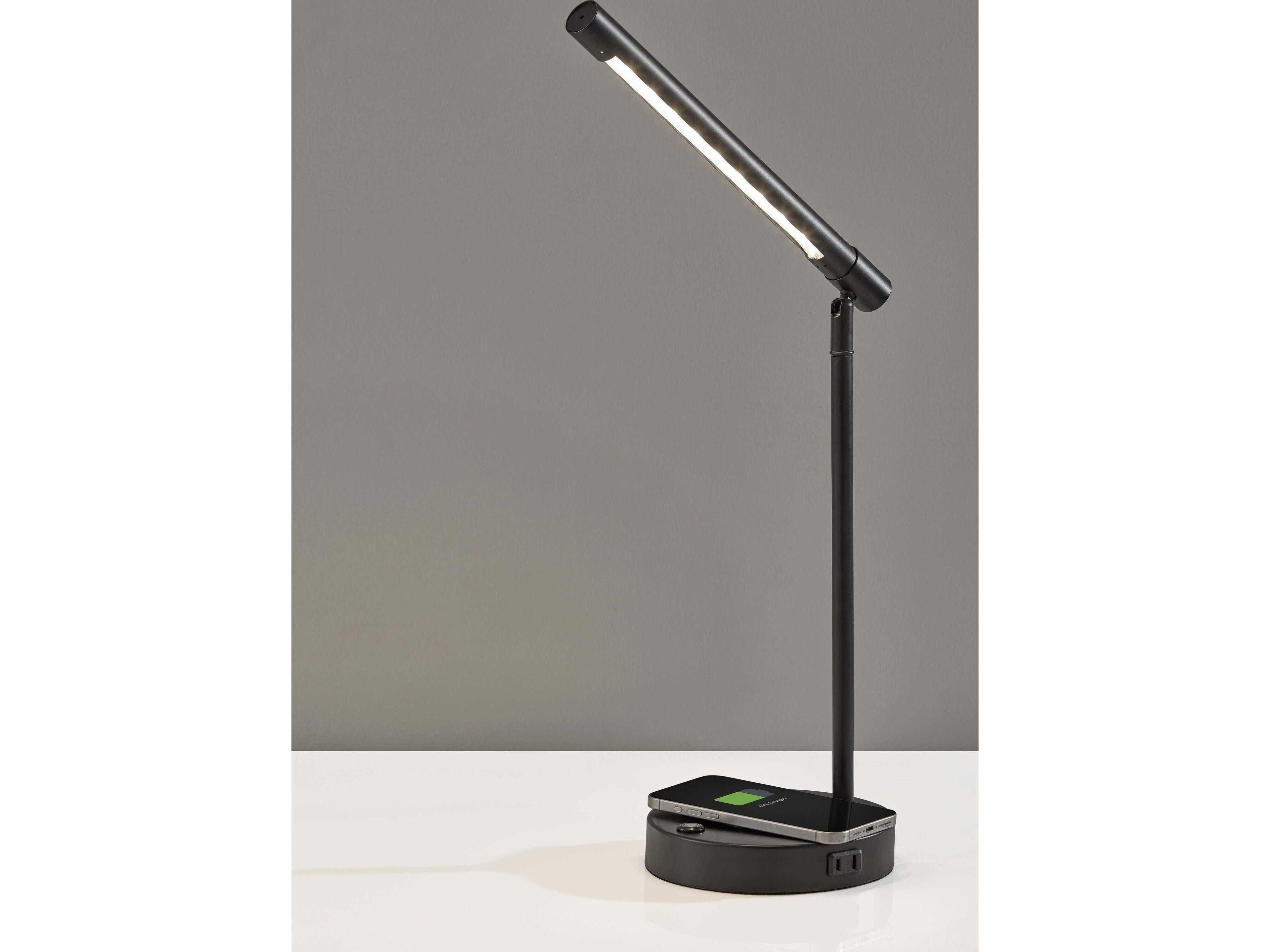 Adesso Dax Black Metal With Frosted Diffuser Desk Lamp
