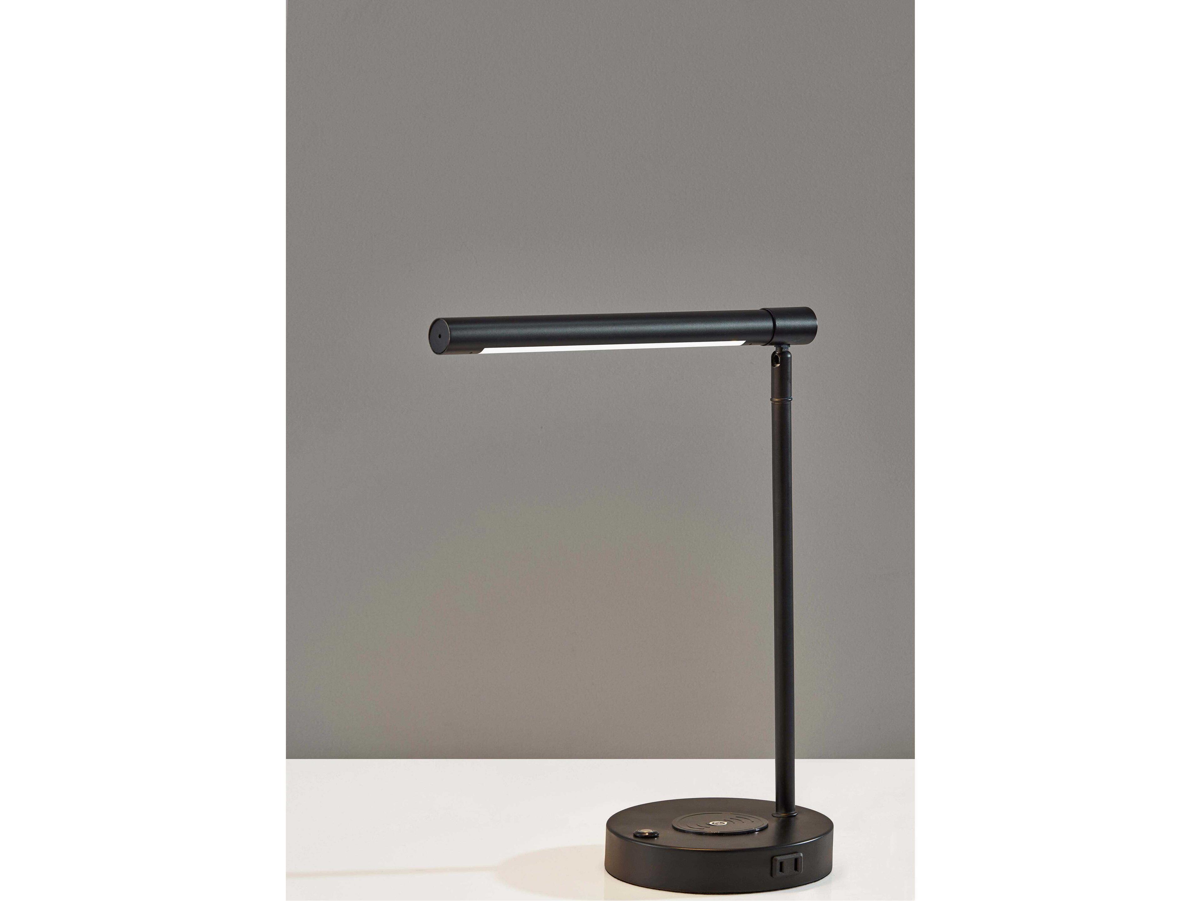 Adesso Dax Black Metal With Frosted Diffuser Desk Lamp