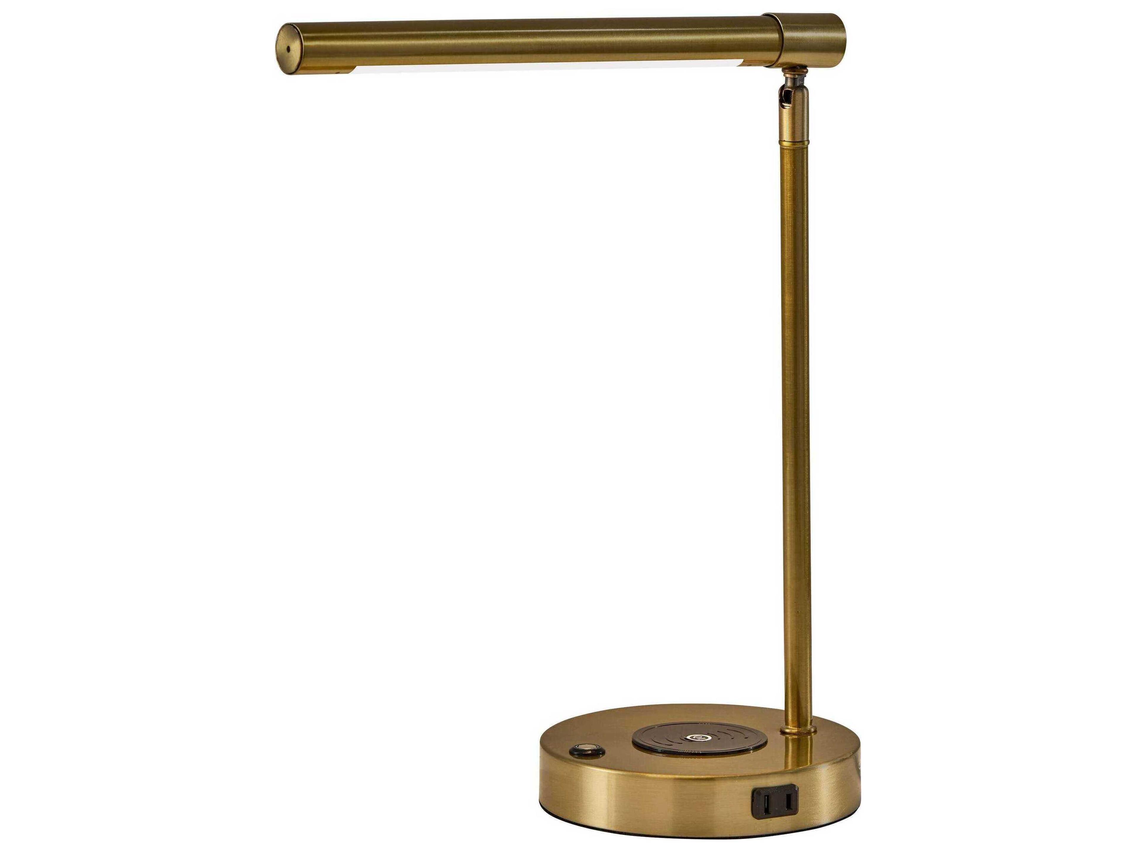 Dax LED Wireless Charging Desk Lamp Antique Brass