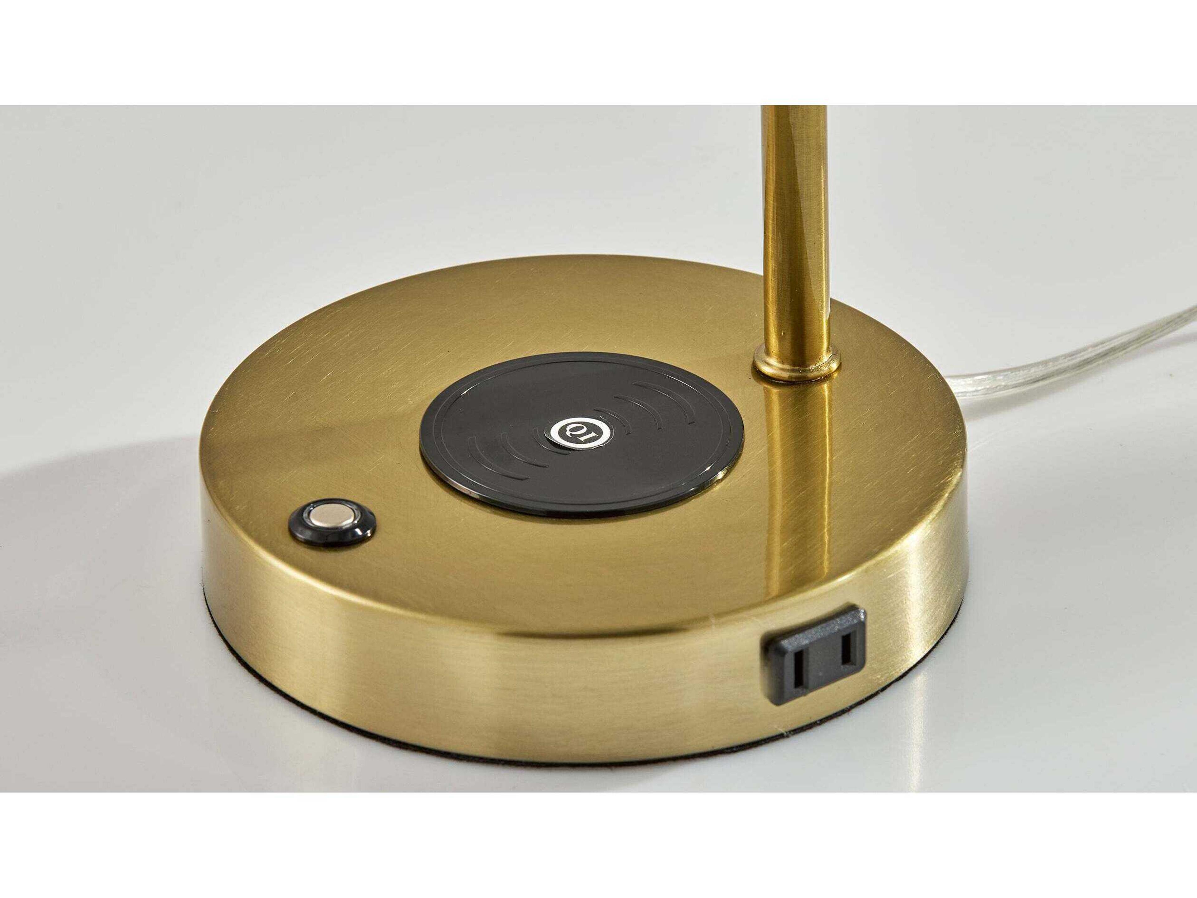 Adesso Dax Antique Brass Metal With Frosted Diffuser Desk Lamp