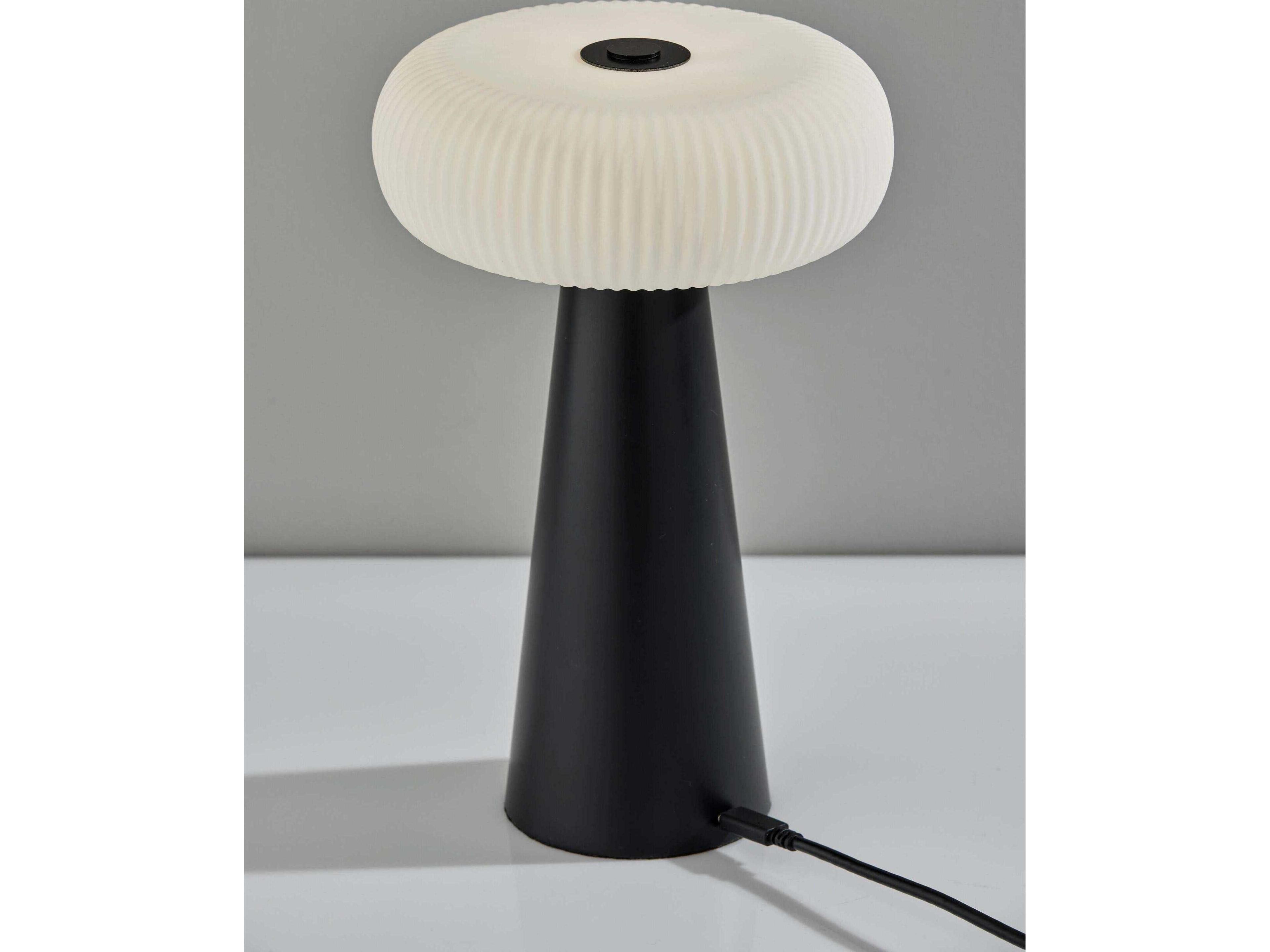 Adesso Ozzie Black White Plastic Table Lamp