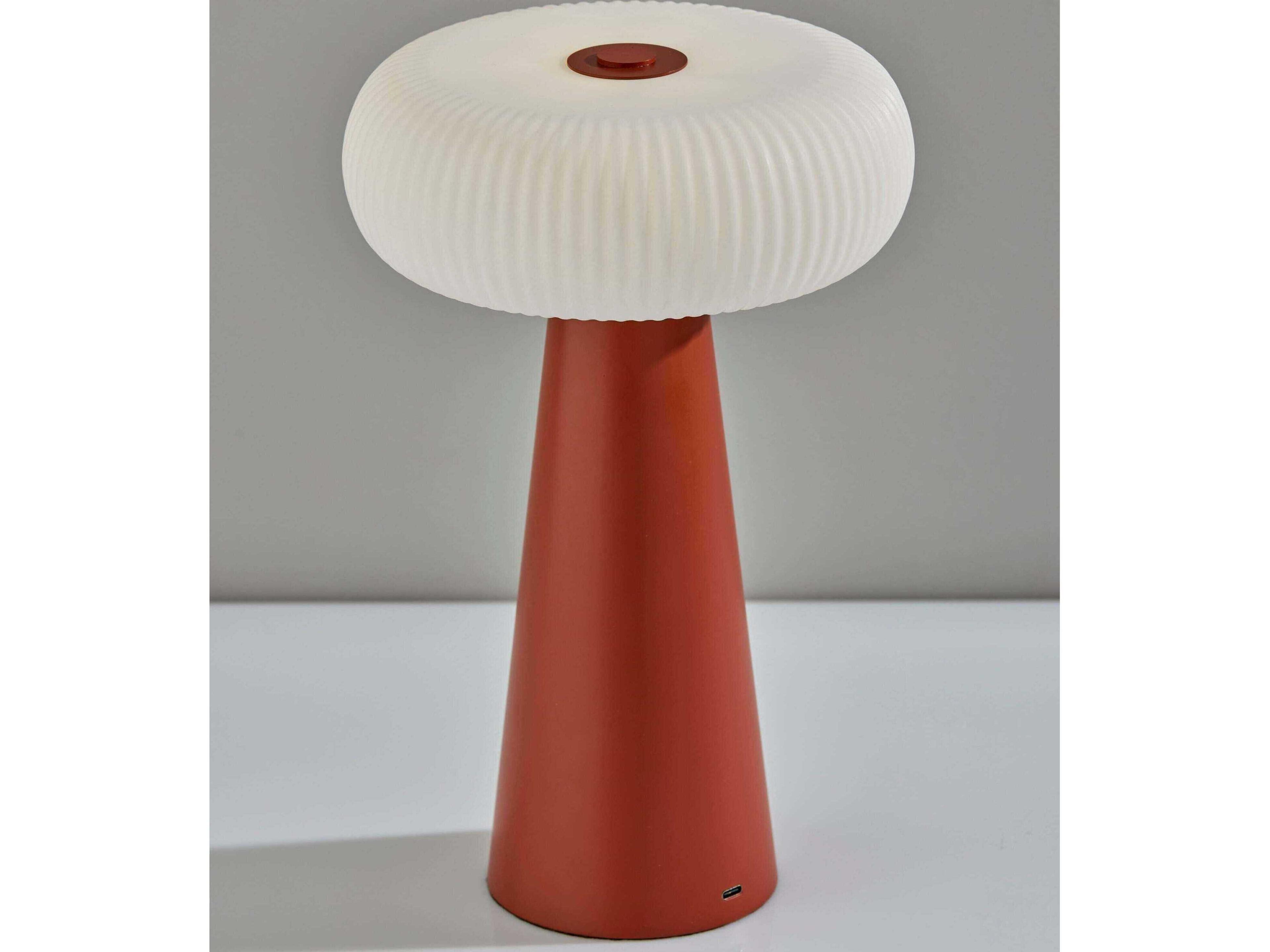 Adesso Ozzie Reddish Brown White Plastic Table Lamp