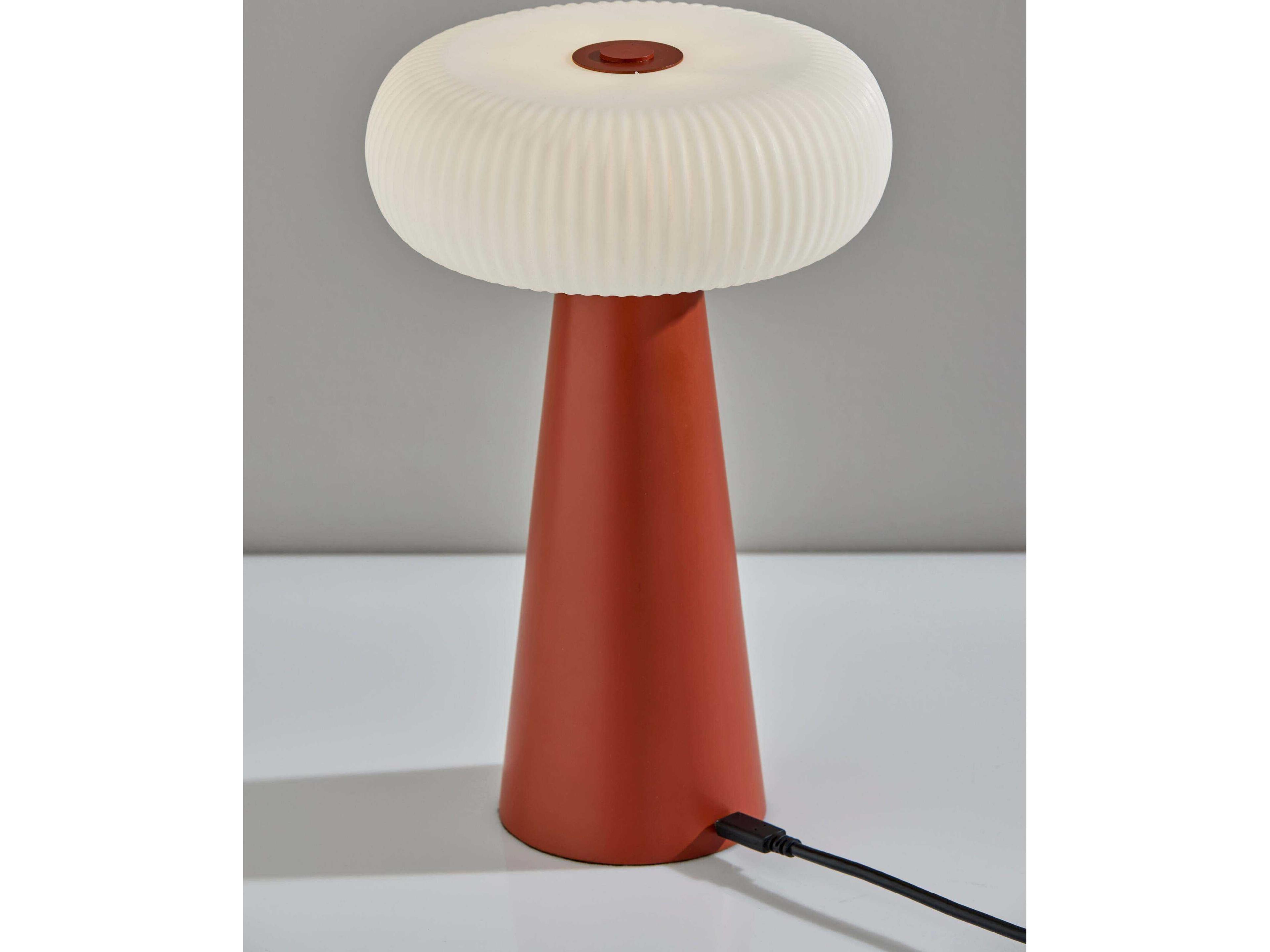 Adesso Ozzie Reddish Brown White Plastic Table Lamp