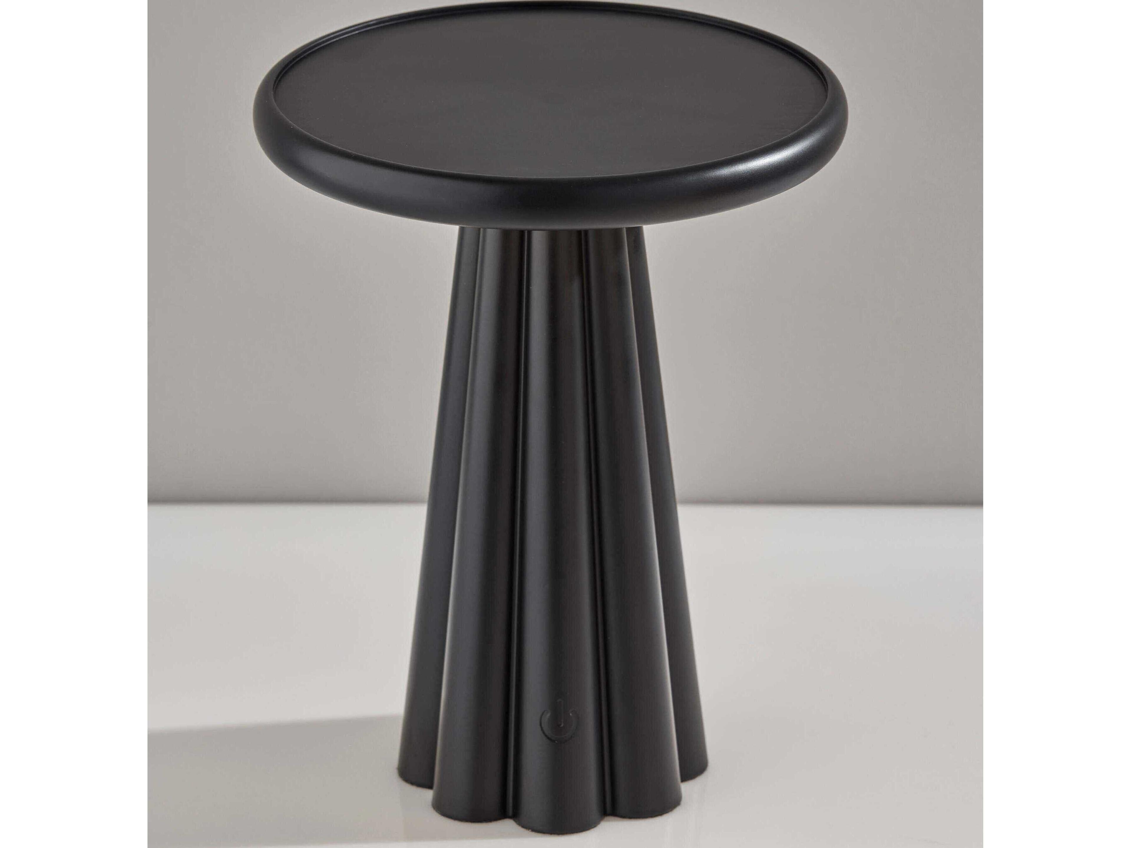 Adesso Mattie Black Plastic With Frosted Diffuser Table Lamp