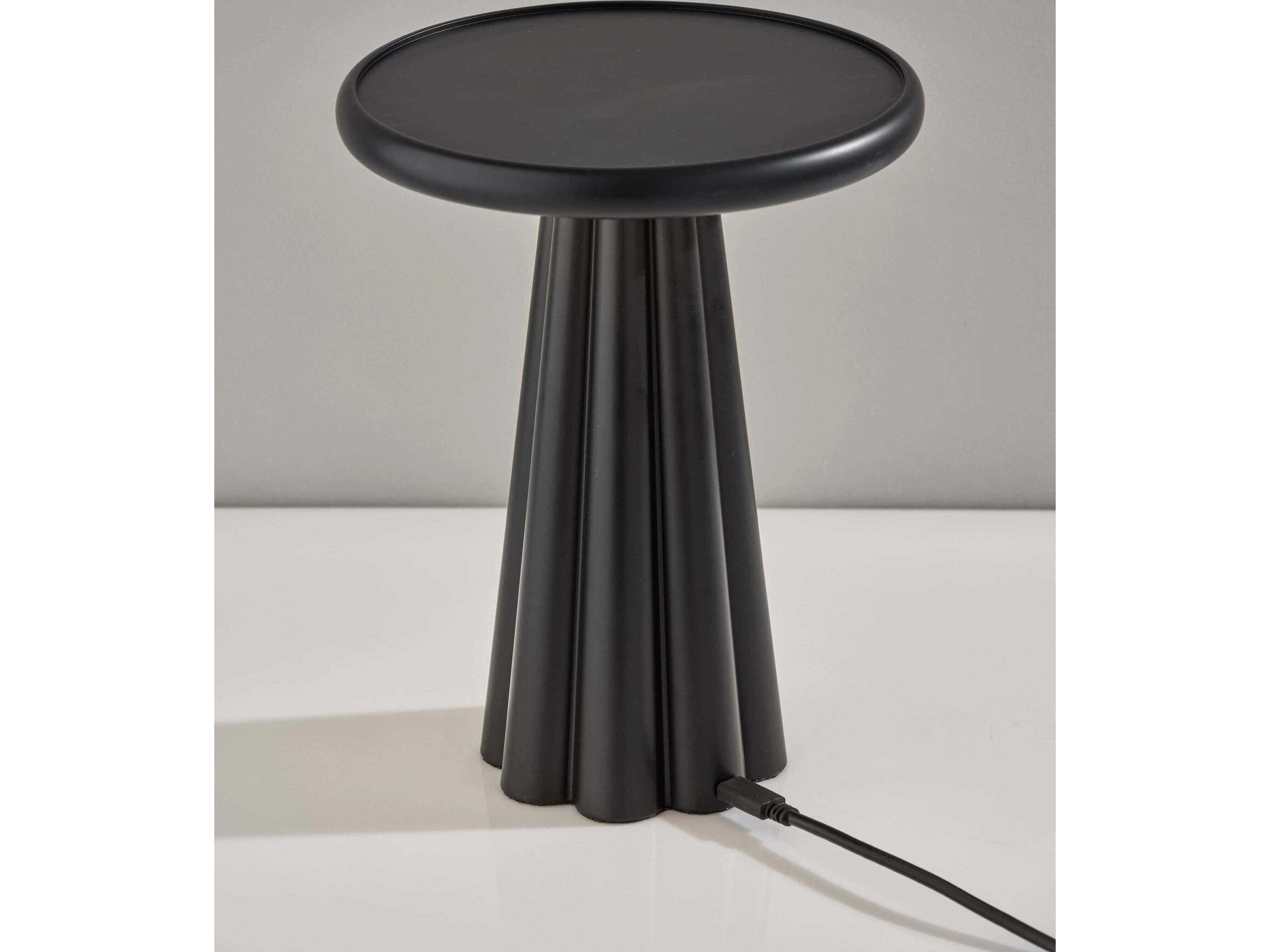 Adesso Mattie Black Plastic With Frosted Diffuser Table Lamp