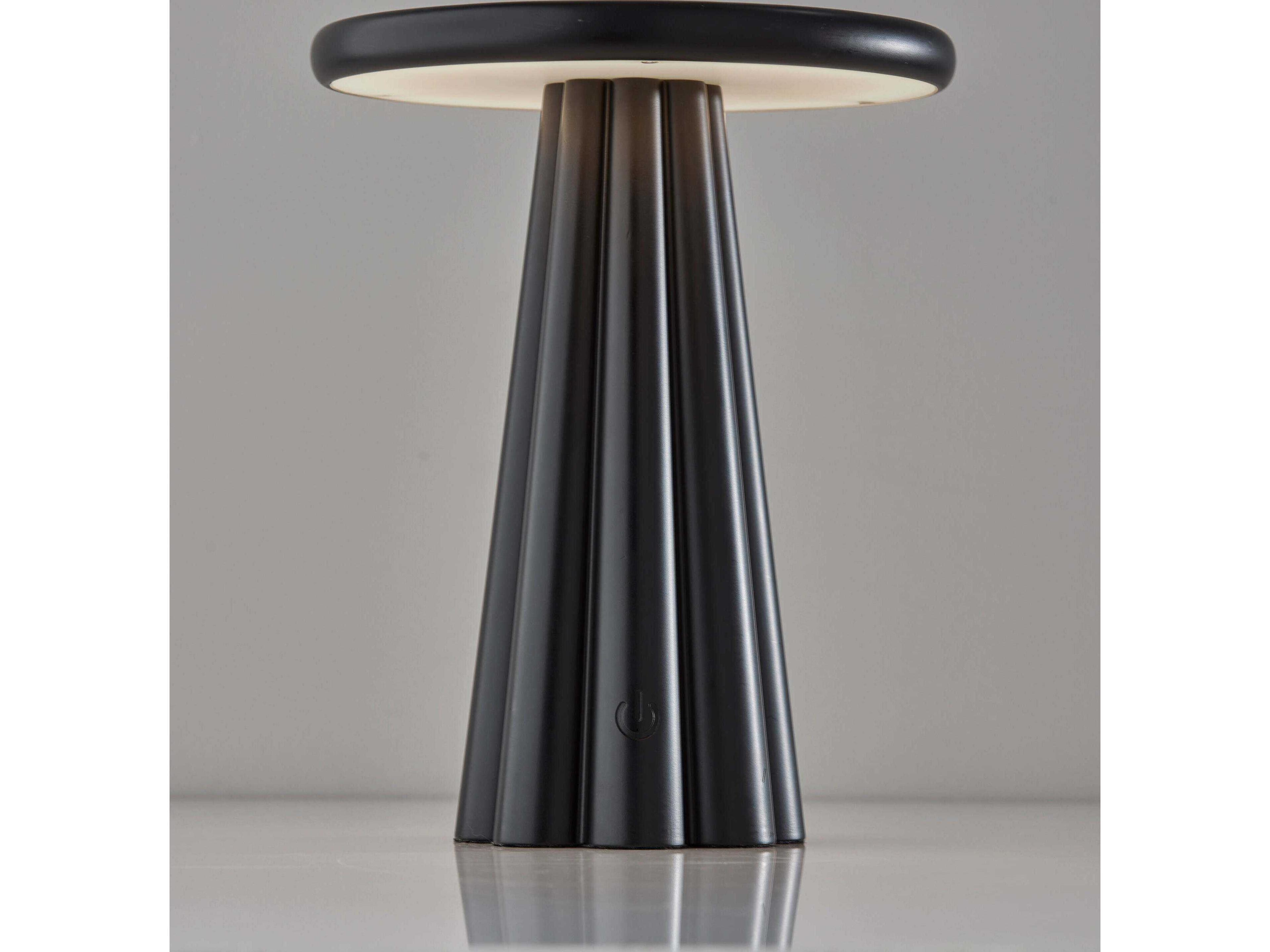 Adesso Mattie Black Plastic With Frosted Diffuser Table Lamp