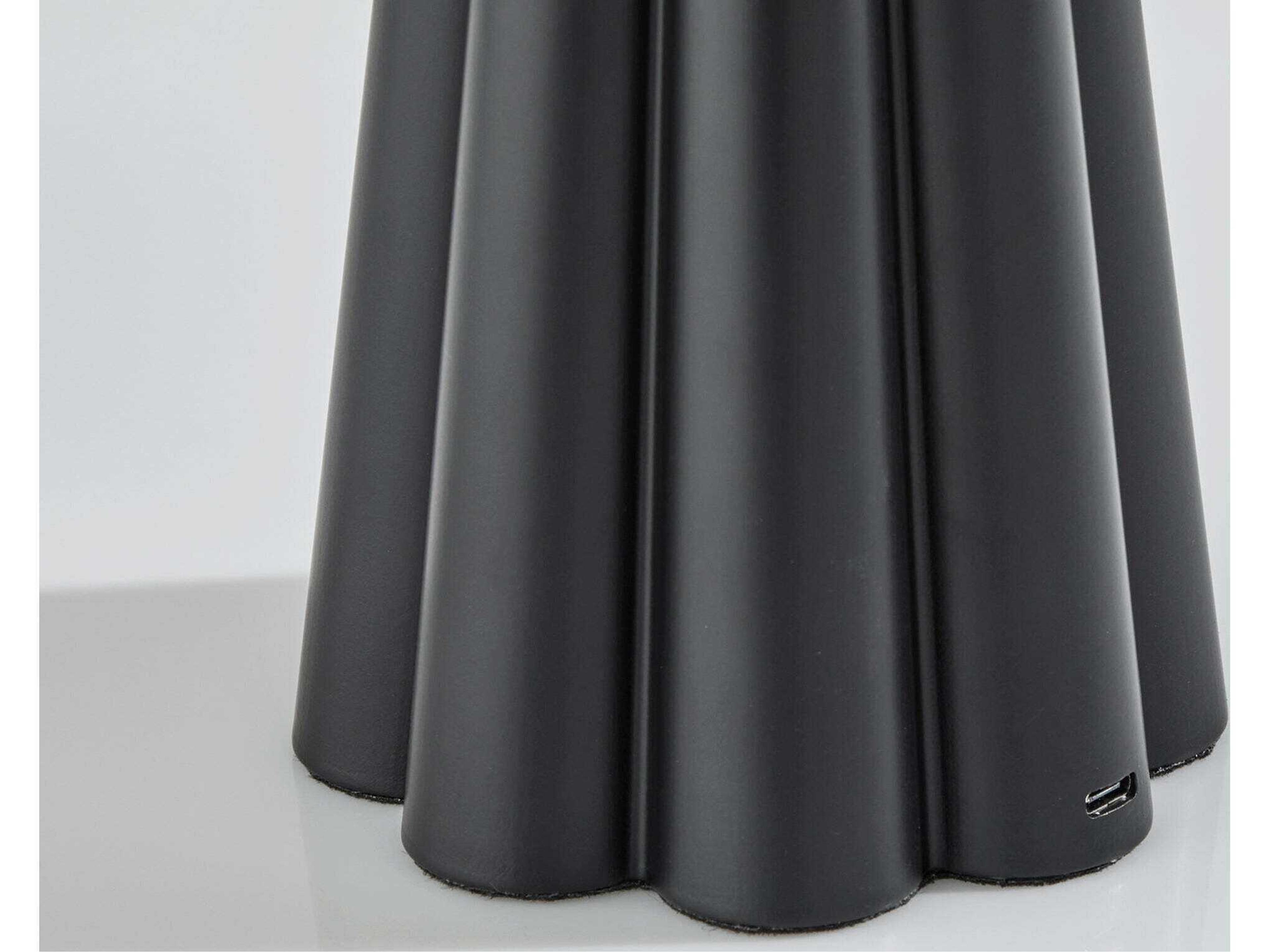 Adesso Mattie Black Plastic With Frosted Diffuser Table Lamp