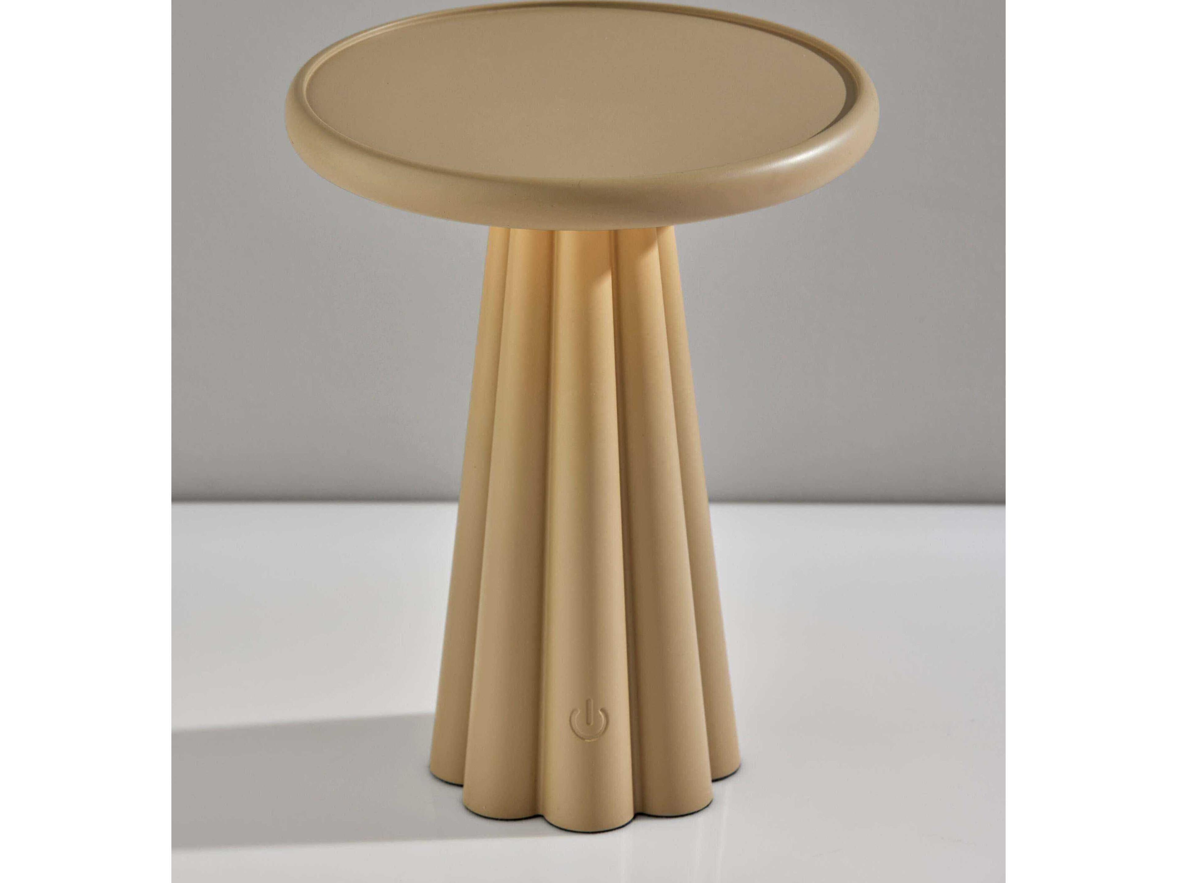 Adesso Mattie Beige Taupe Plastic With Frosted Diffuser Brown Table Lamp
