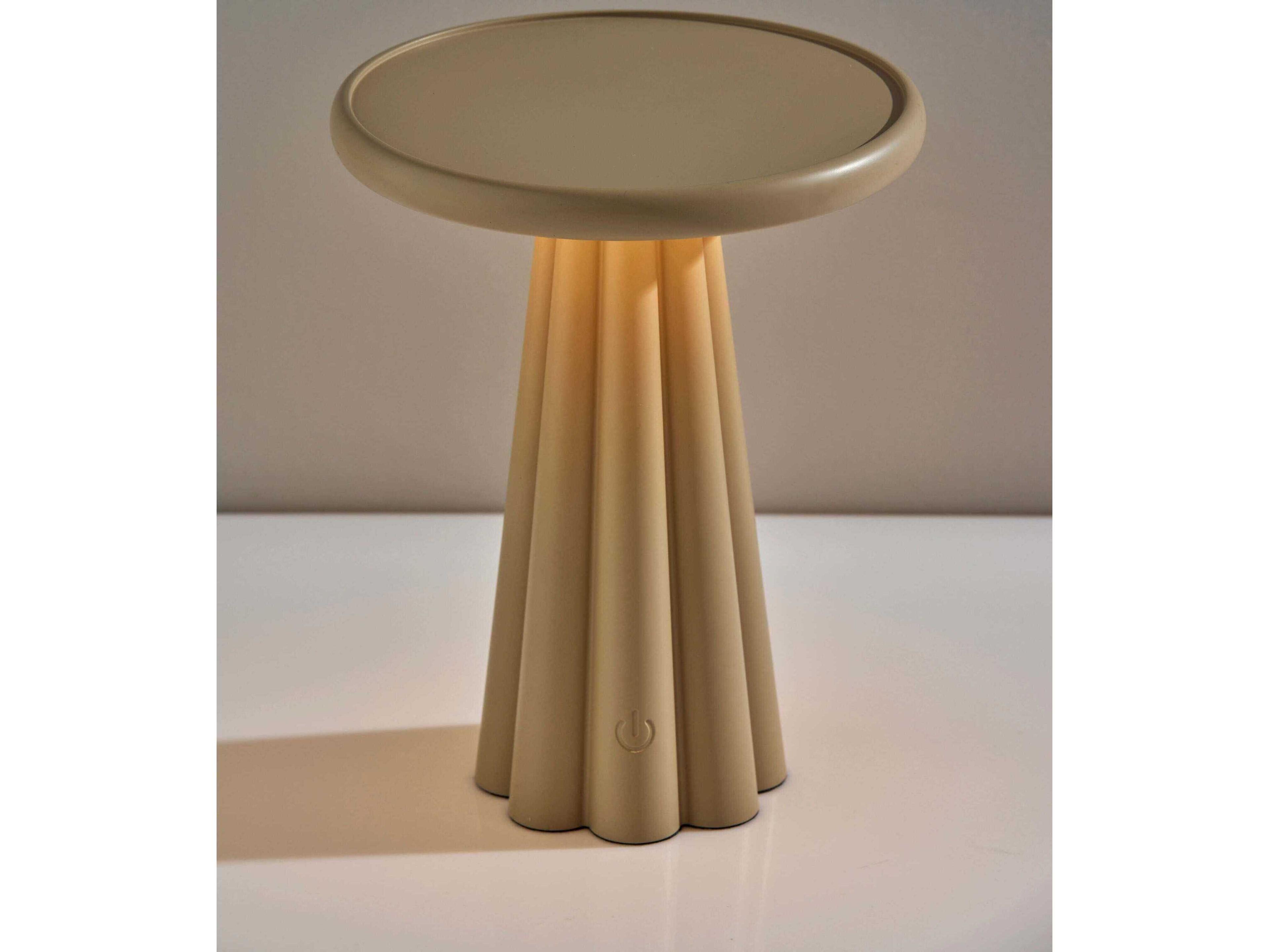 Adesso Mattie Beige Taupe Plastic With Frosted Diffuser Brown Table Lamp