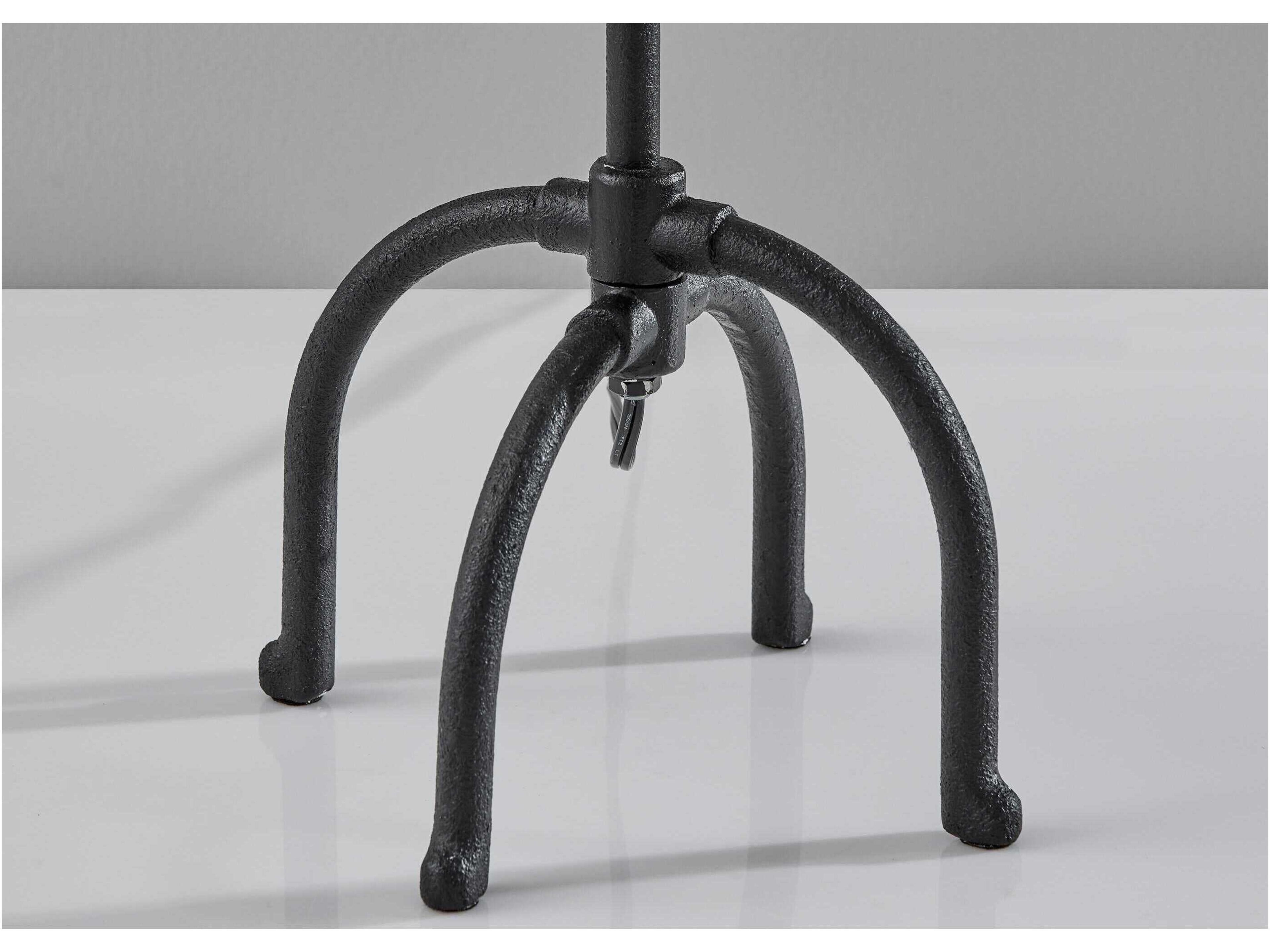 Adesso Silos Black Beige Textured Fabric Buffet Lamp