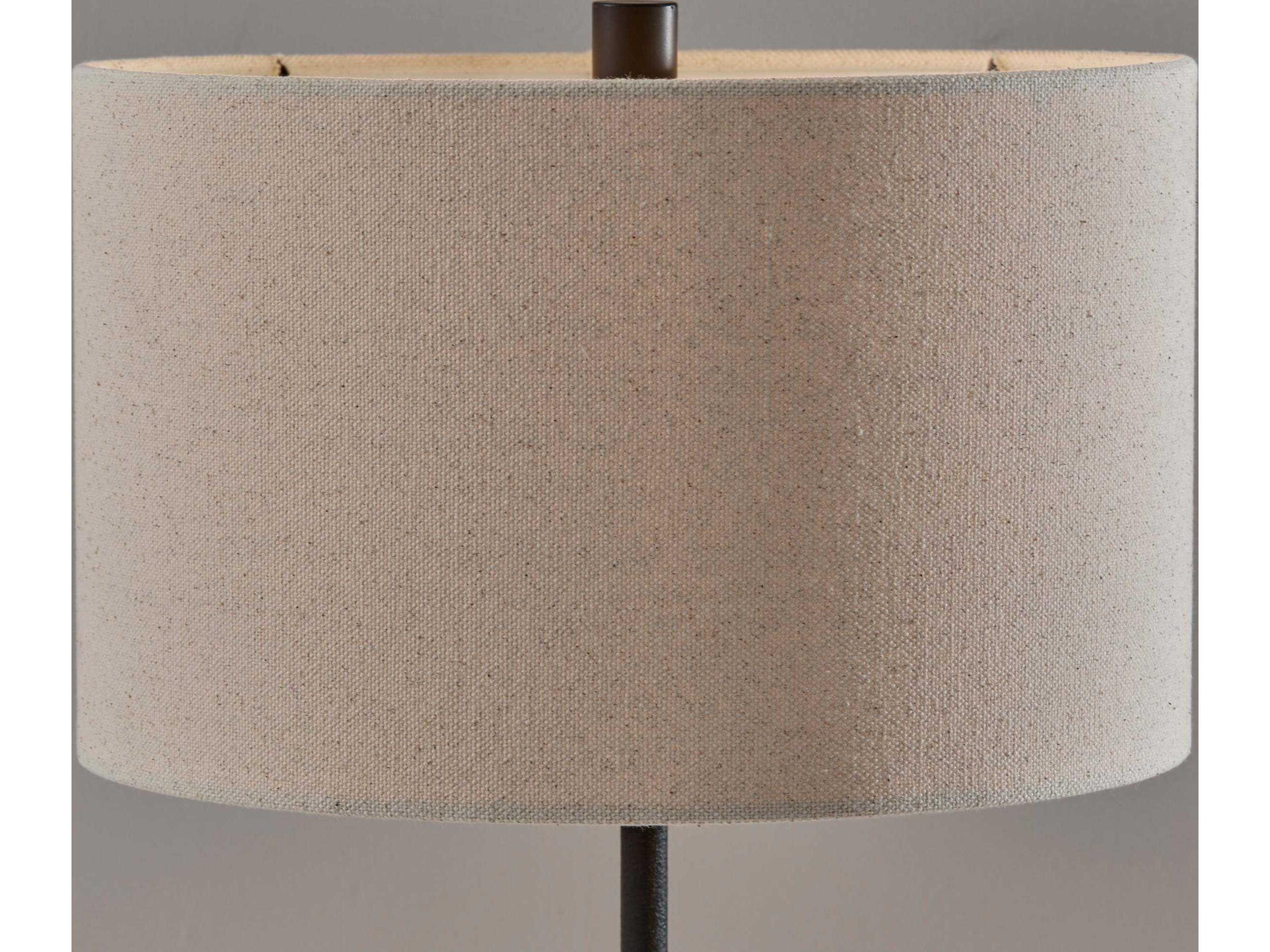 Adesso Silos Black Beige Textured Fabric Buffet Lamp