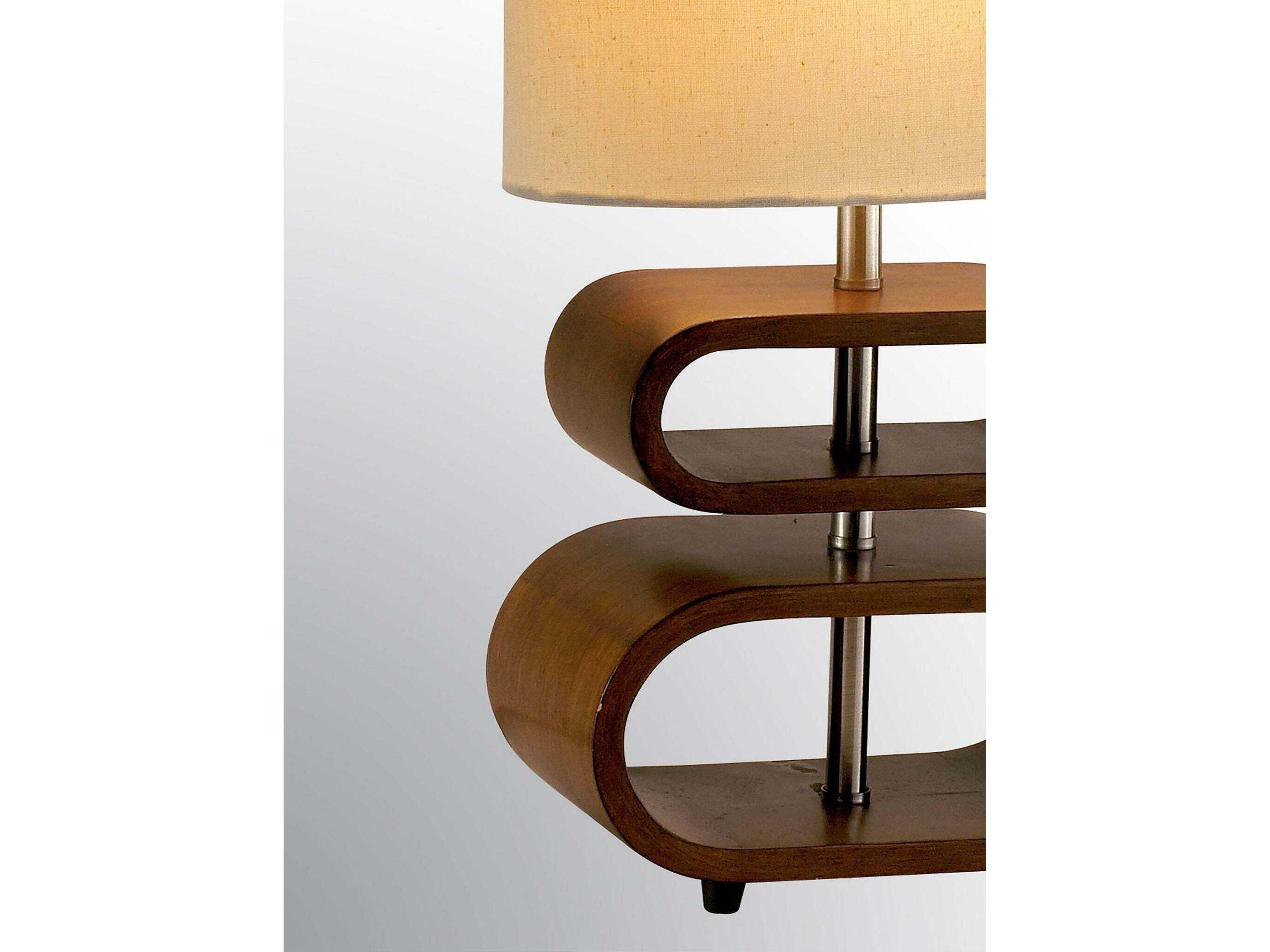 Adesso Rhythm Walnut Coarse Weave Natural Oval Wood Table Lamp
