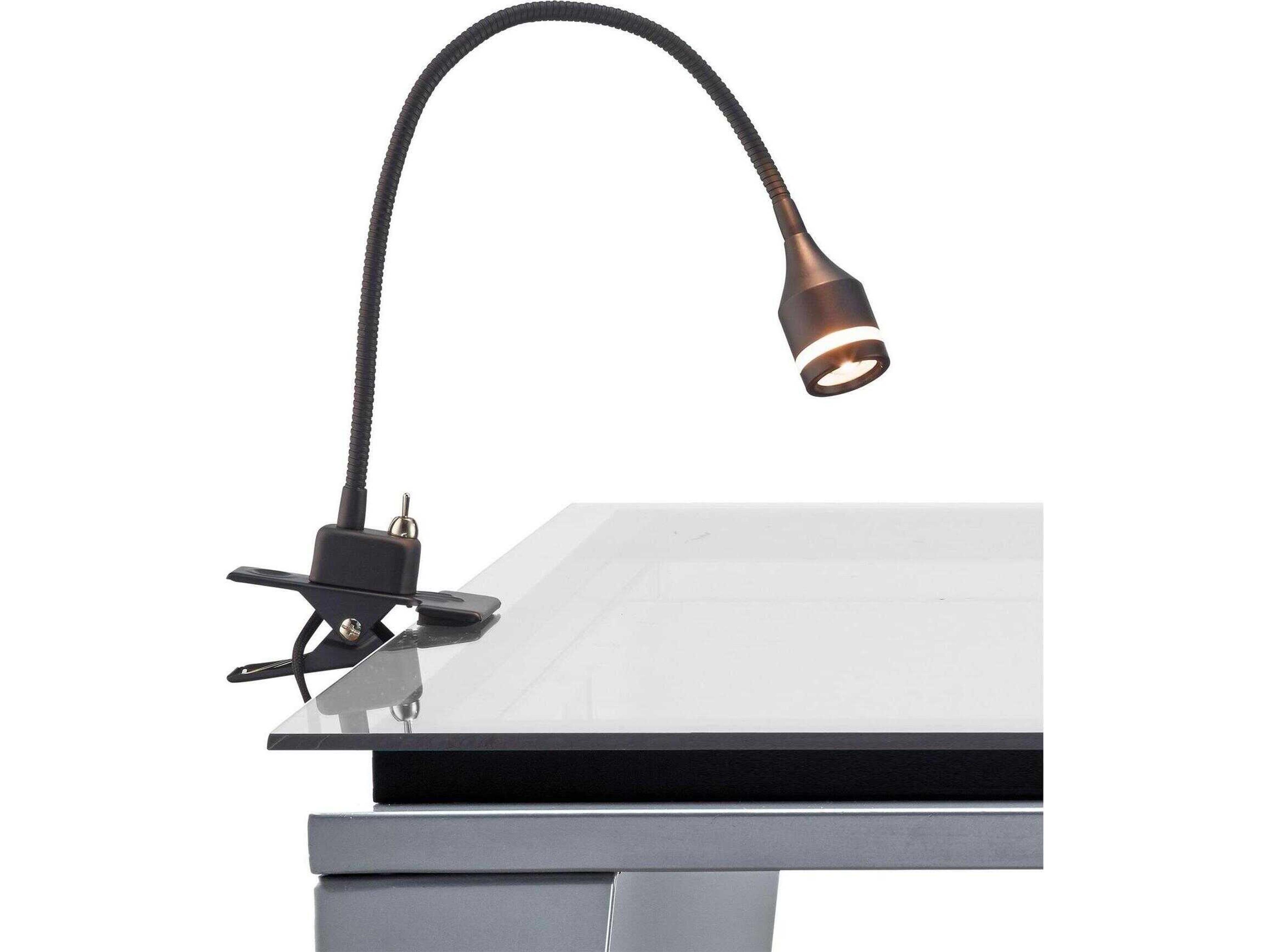 Prospect LED Clip Lamp in Matte Black Adjustable Gooseneck