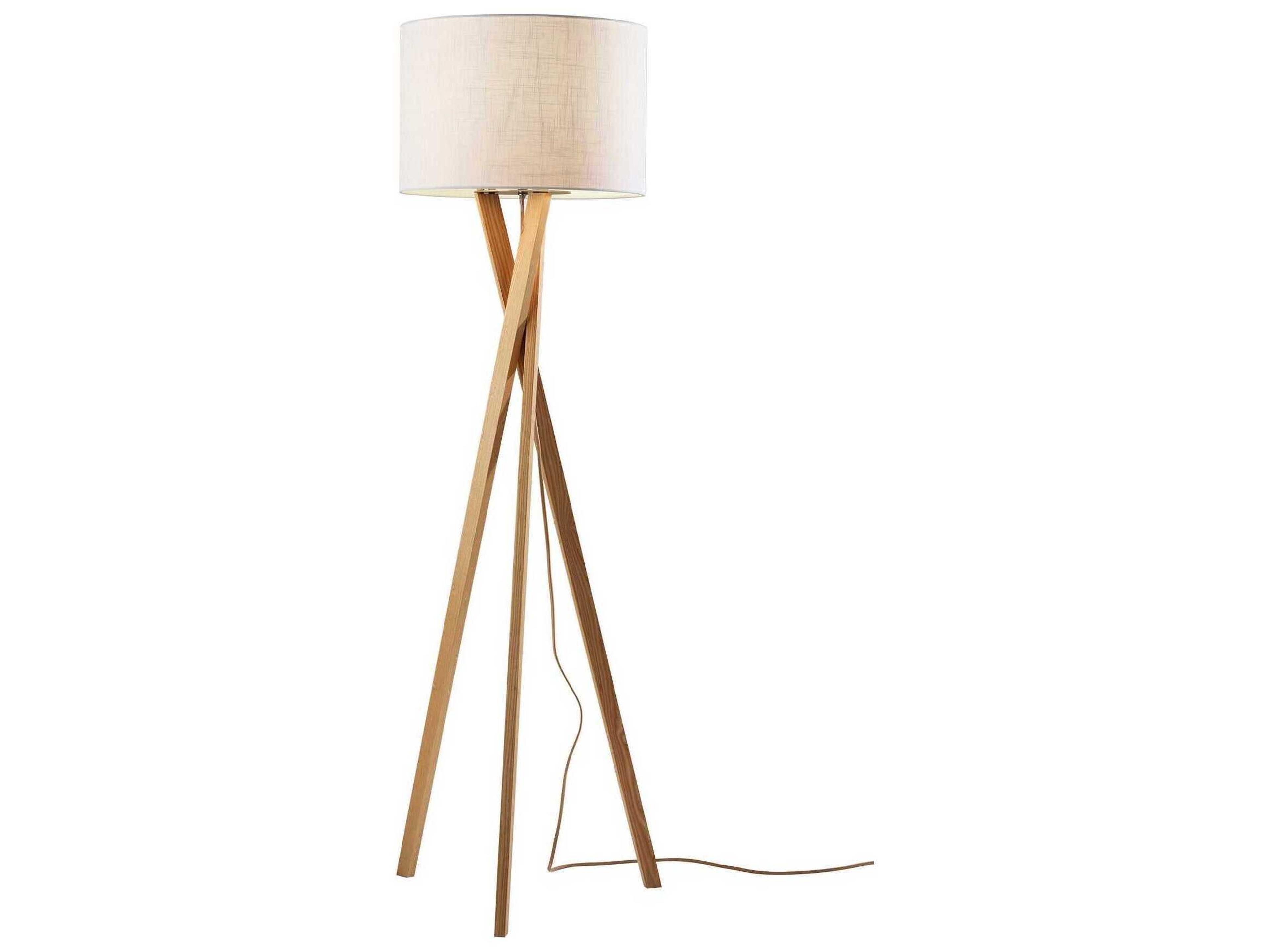 Brooklyn Natural Wood Tripod Floor Lamp