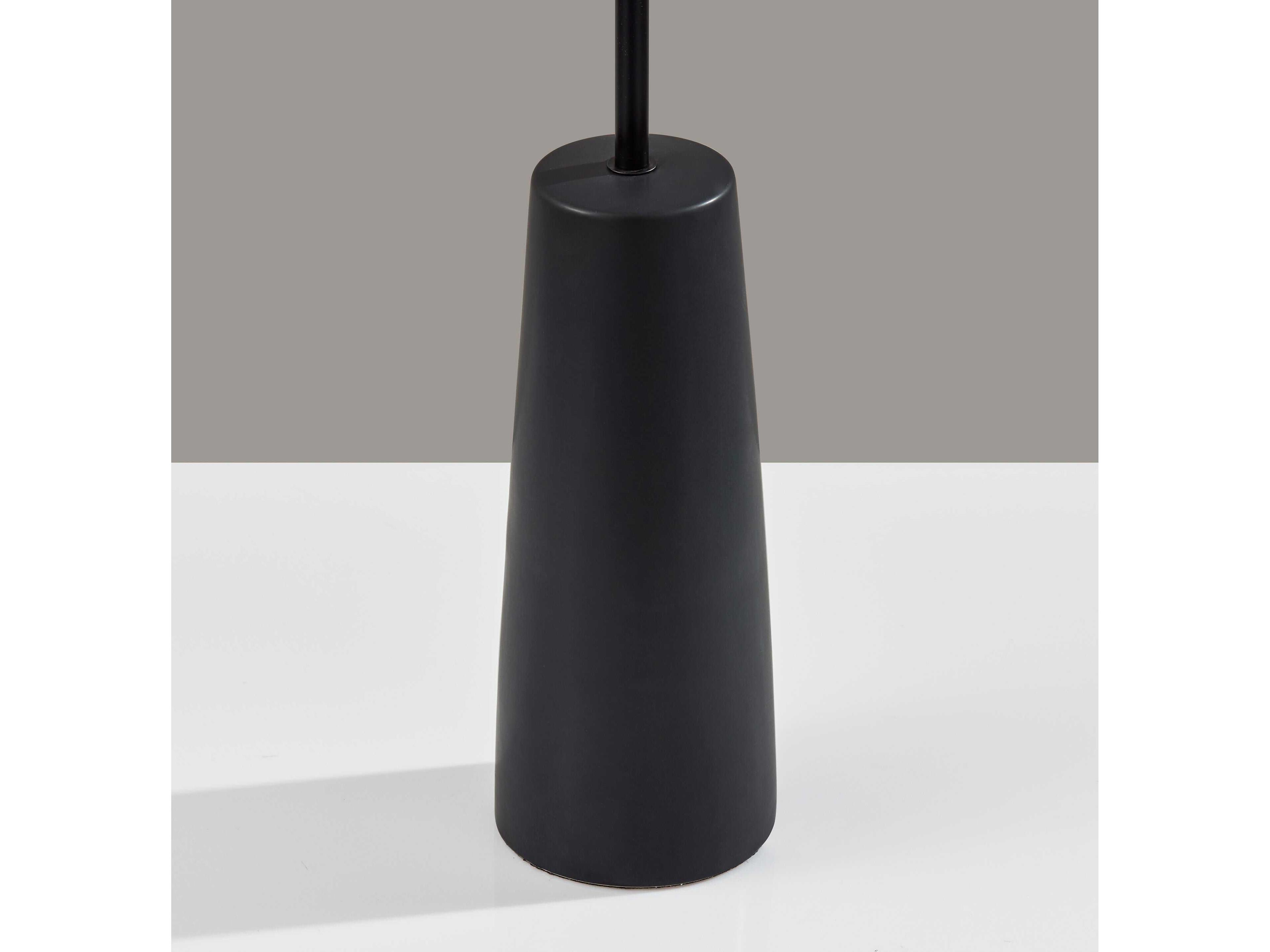 Adesso Waylon Black Raffia Grass Floor Lamp