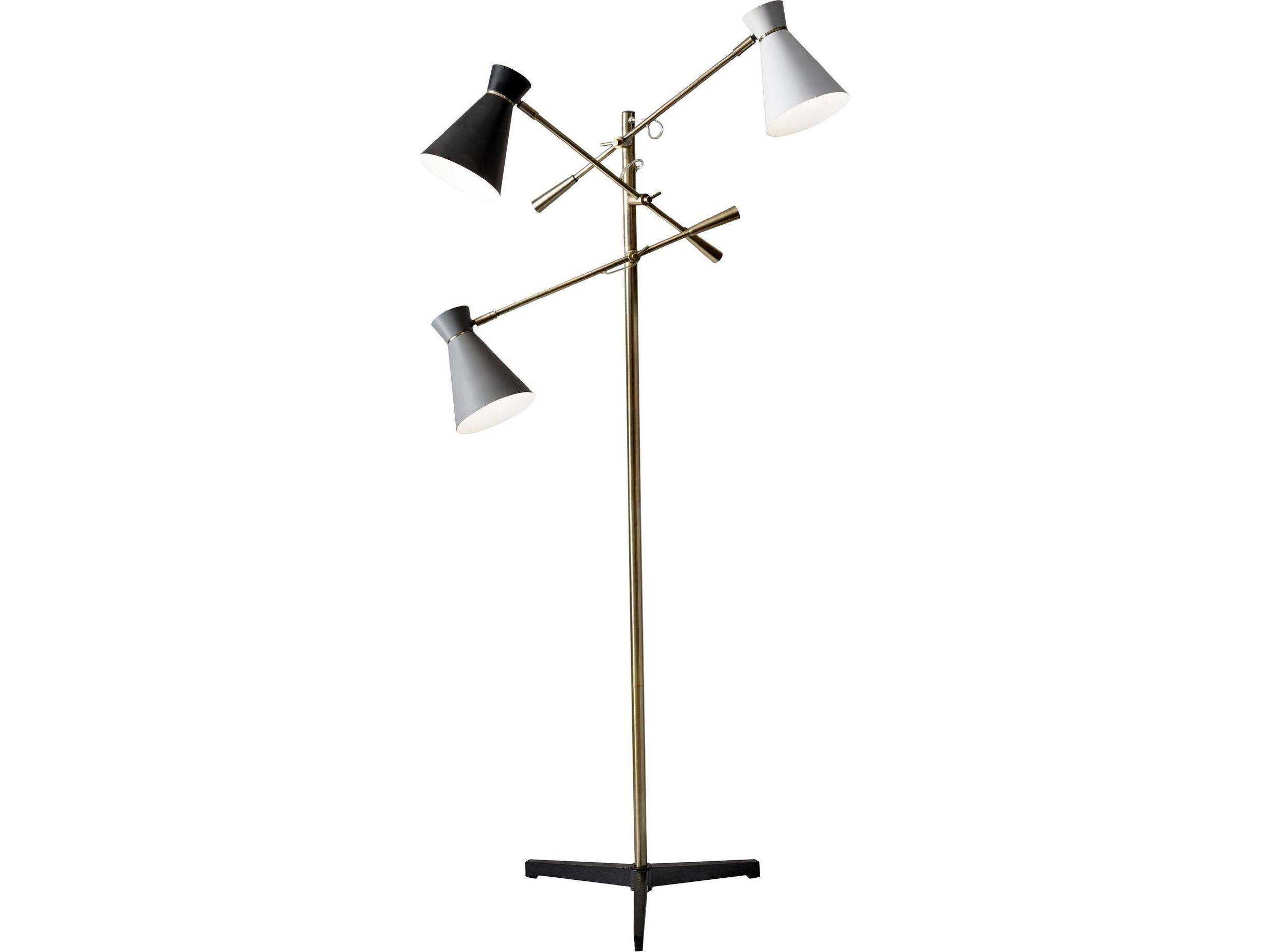 Adesso Lyle Antique Brass Floor Lamp