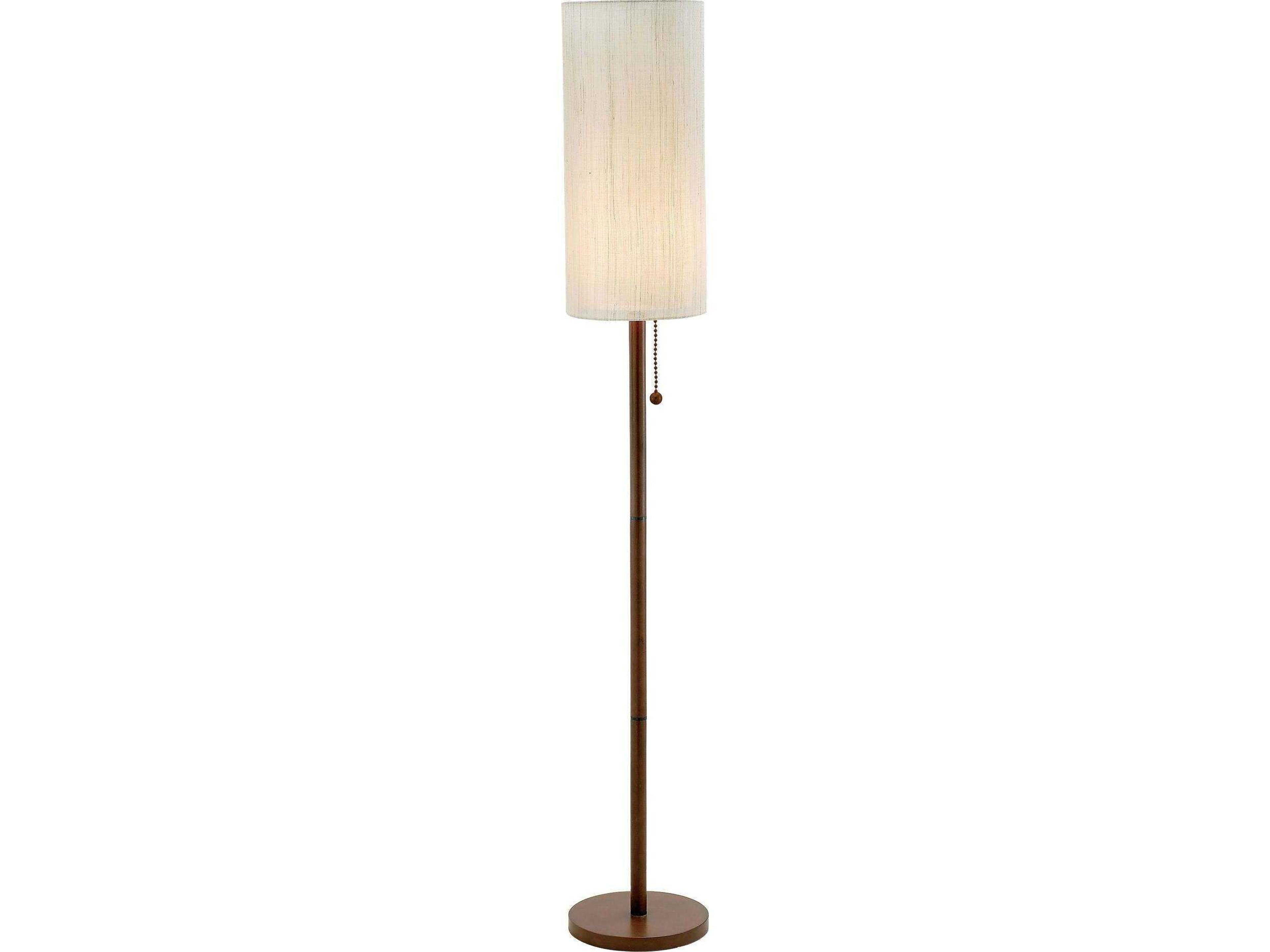 Hamptons Floor Lamp in Walnut with Double Shade