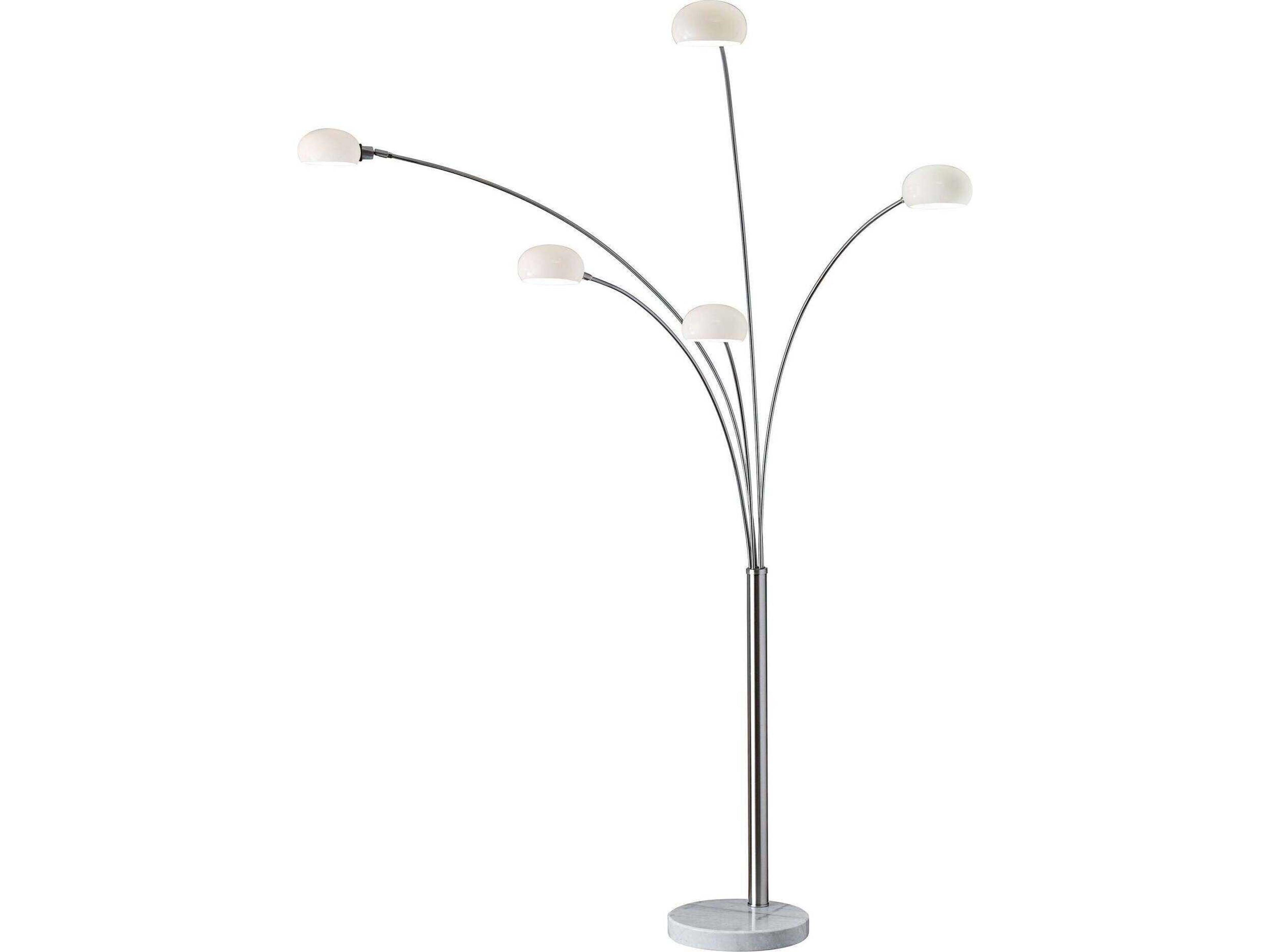 Luna Arc Lamp in Satin Steel