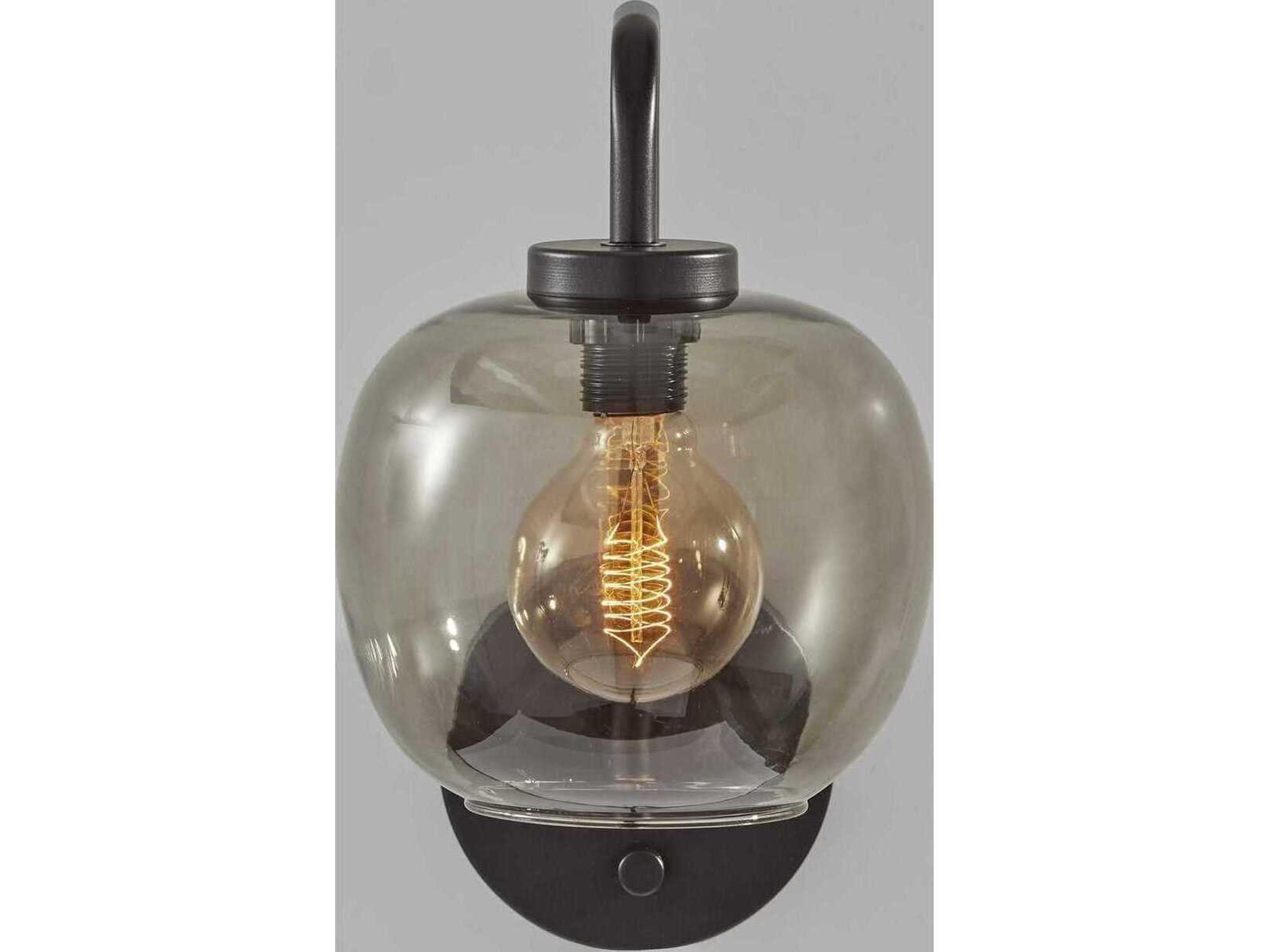 Adesso Ashton Matte Black Wall Sconce