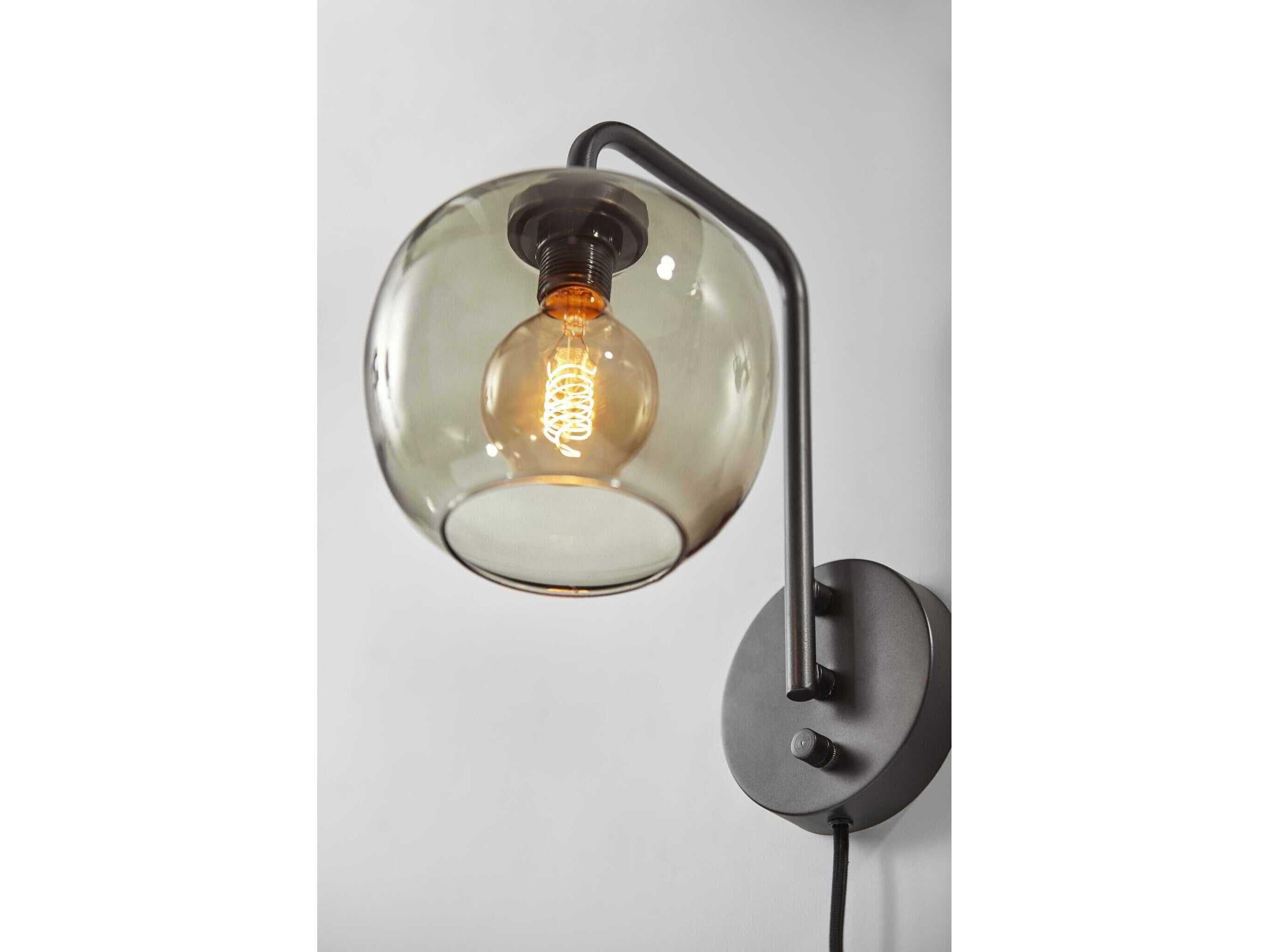 Adesso Ashton Matte Black Wall Sconce