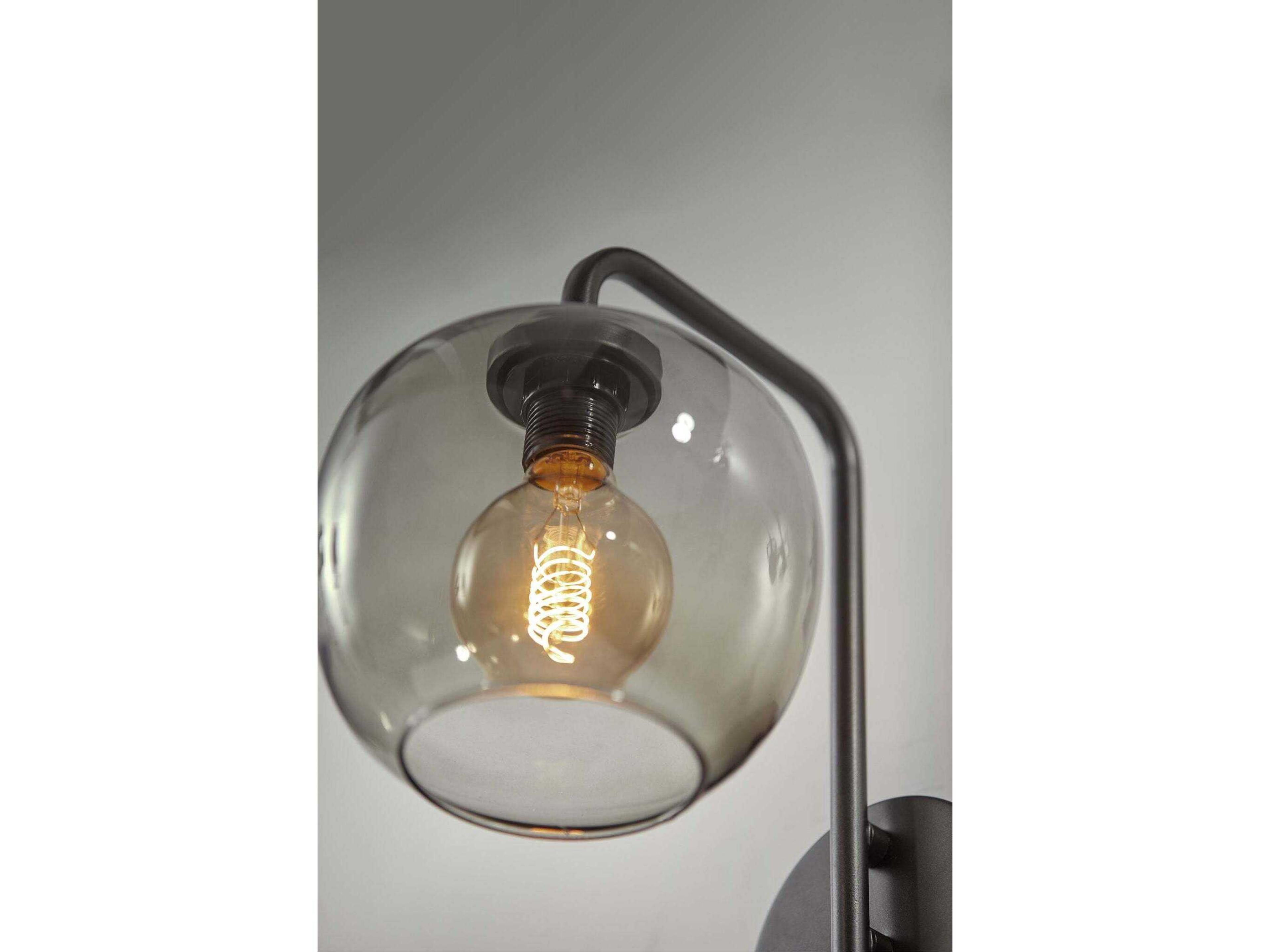 Adesso Ashton Matte Black Wall Sconce