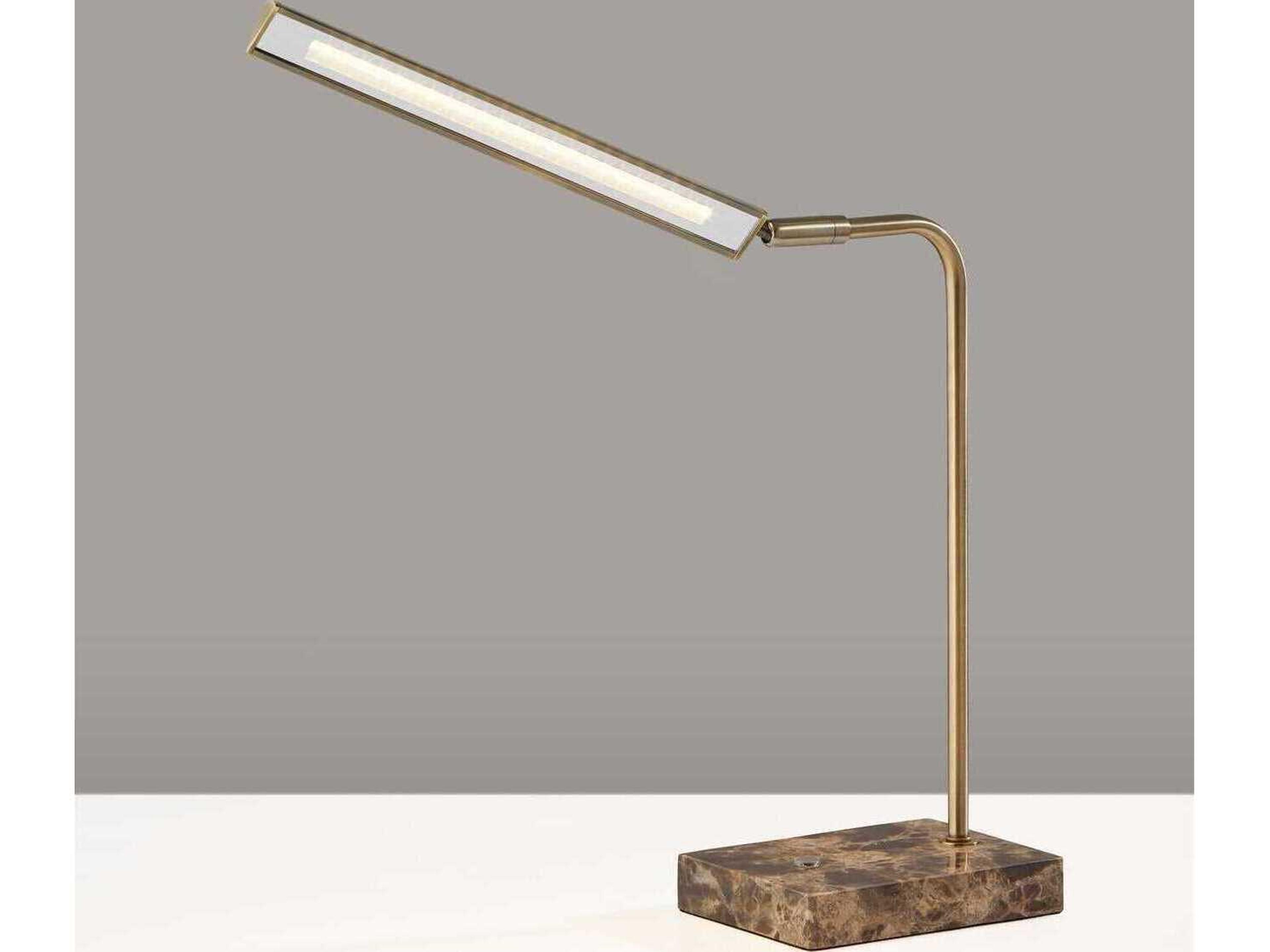 Adesso Reader Antique Brass Metal Desk Lamp