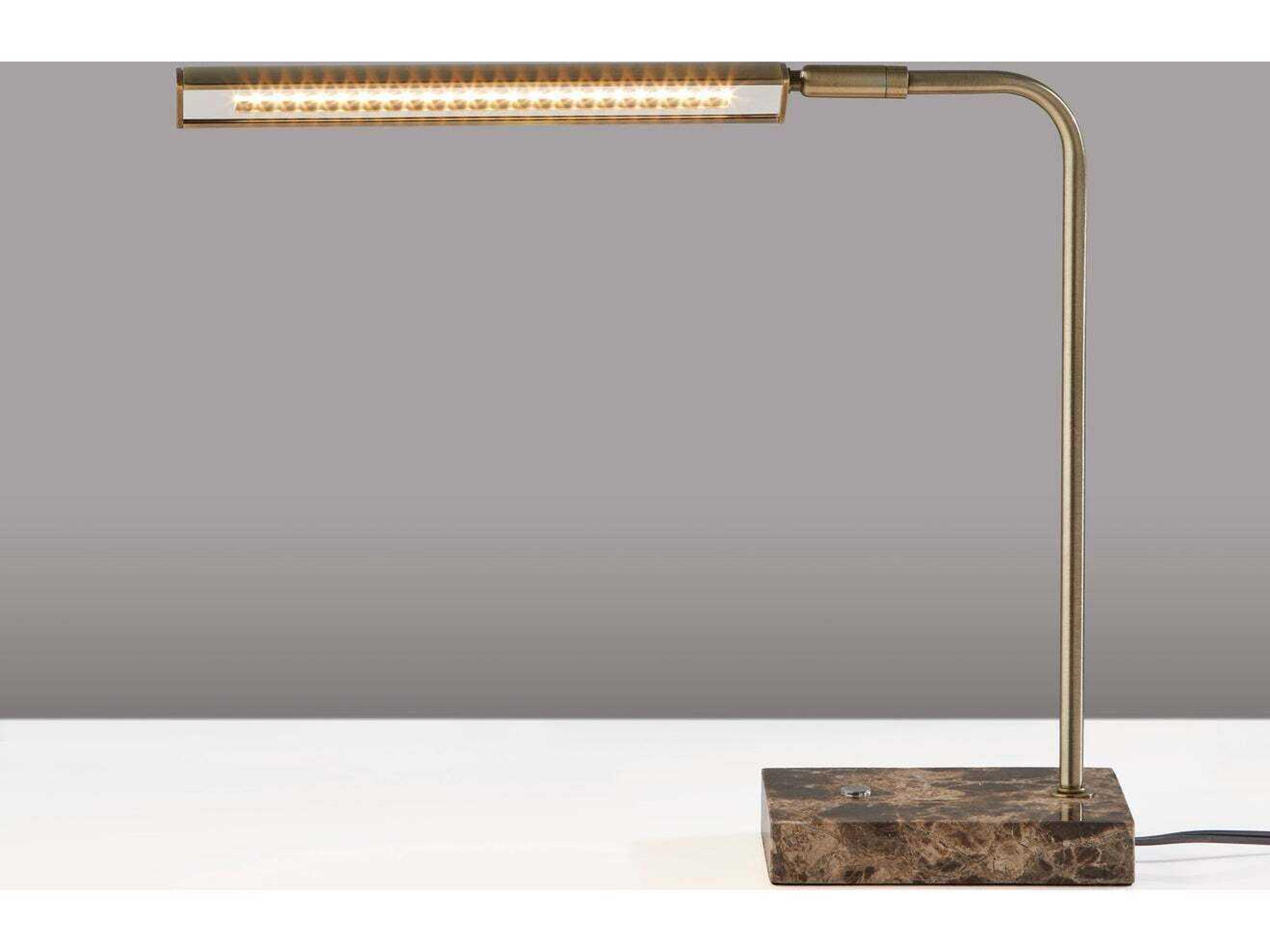 Adesso Reader Antique Brass Metal Desk Lamp