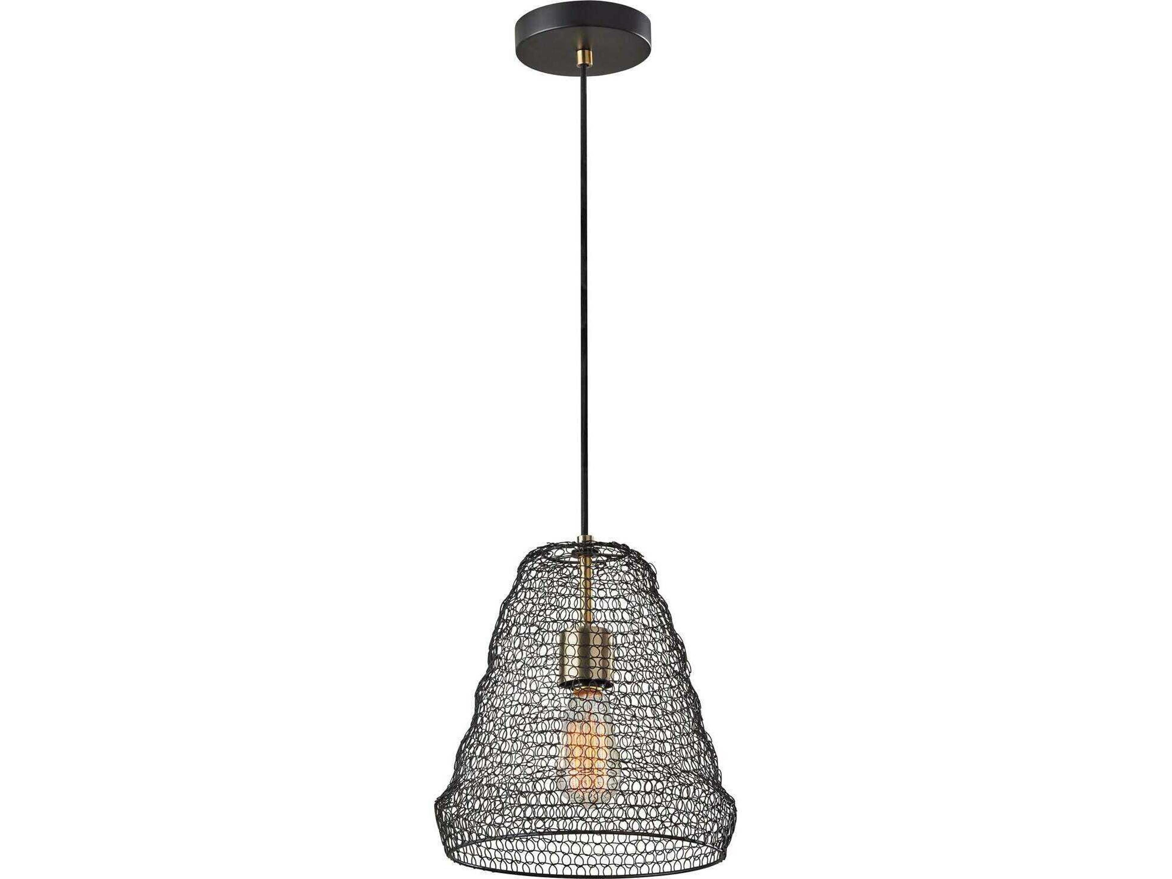 Sheridan Pendant Light in Black and Brass