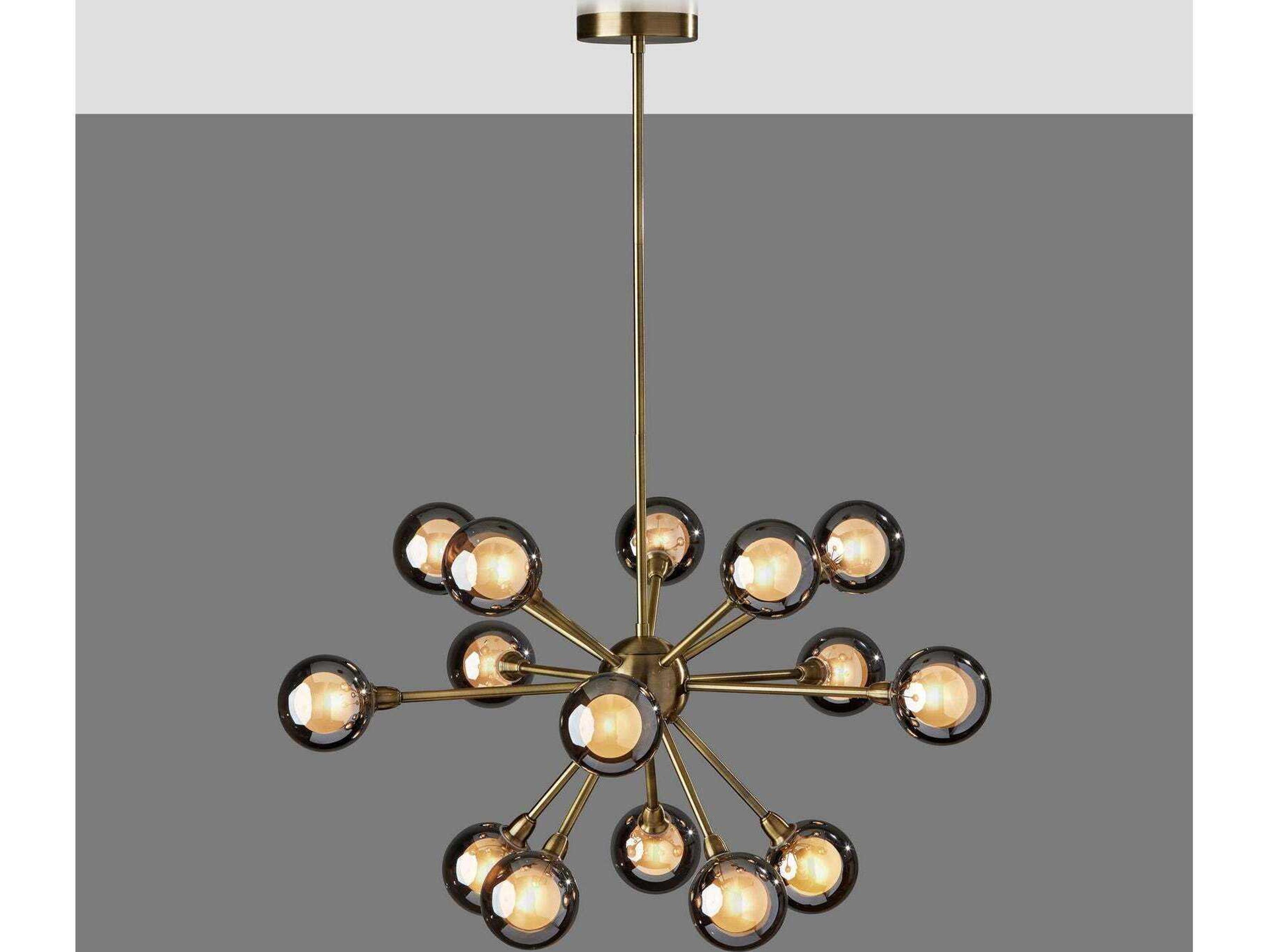 Adesso Starling 5-Light Antique Brass Globe Sputnik Chandelier