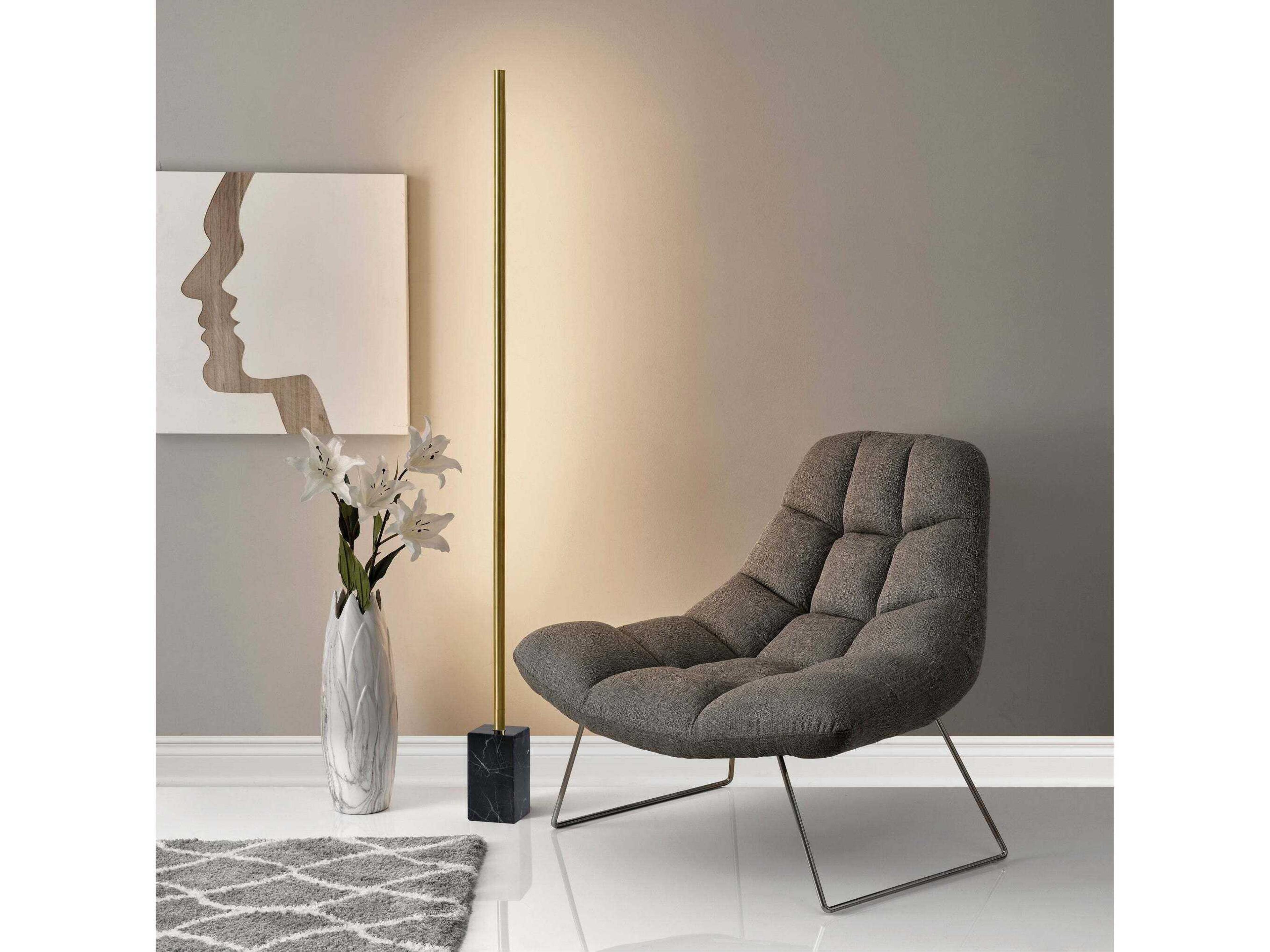 Adesso Felix Antique Brass Metal Floor Lamp