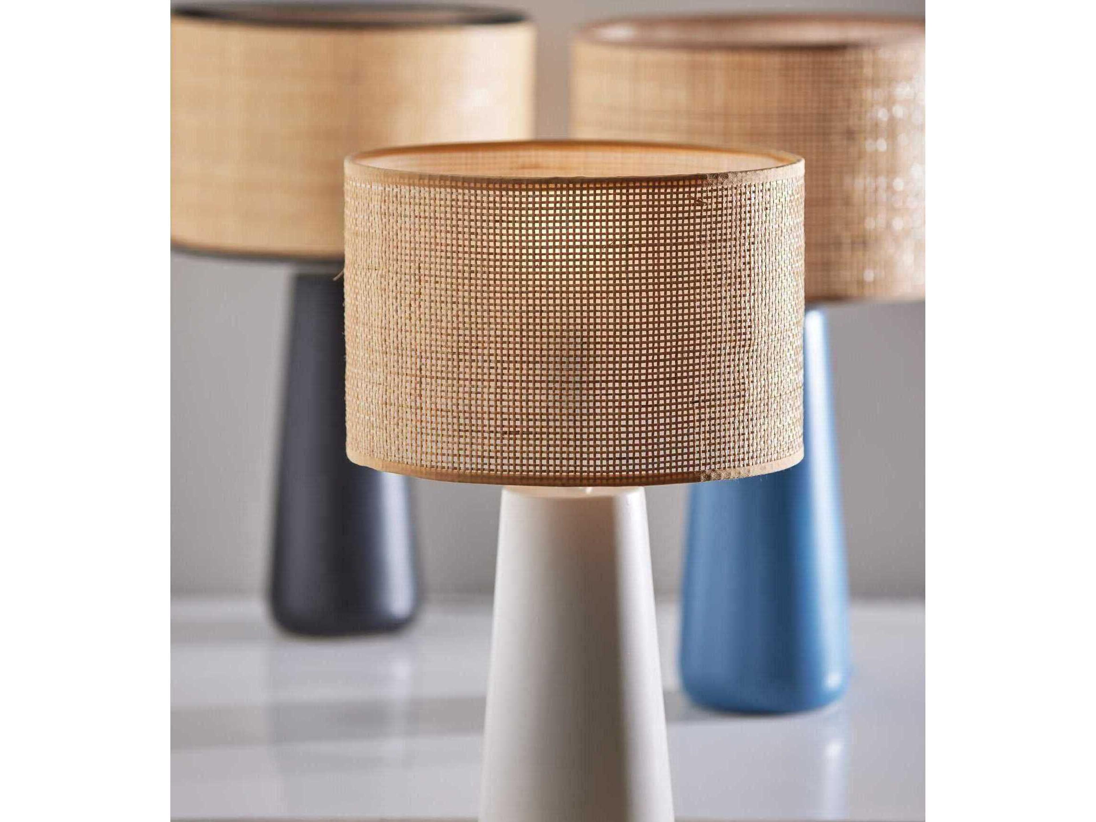 Adesso Sheffield Black Rattan Table Lamp