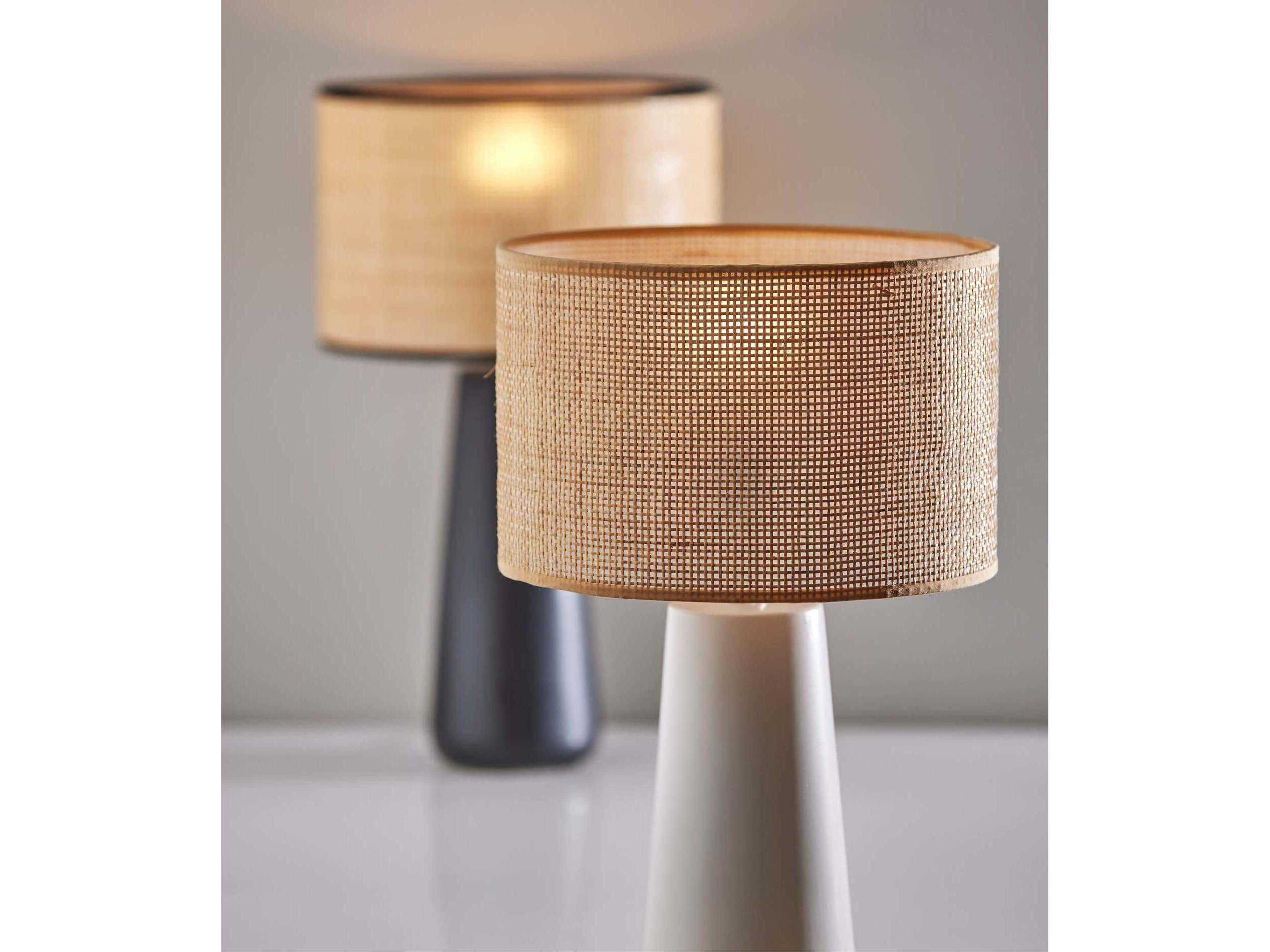 Adesso Sheffield Black Rattan Table Lamp