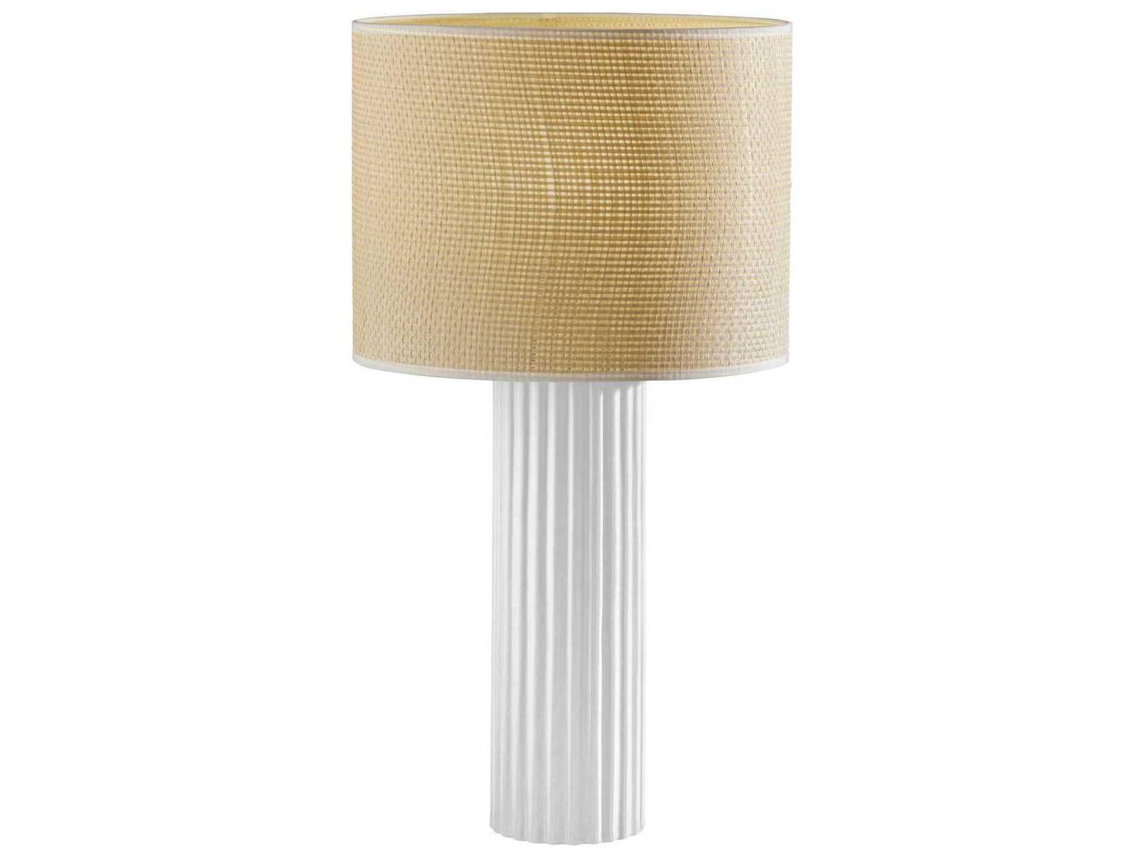 Primrose Table Lamp White Ribbed Ceramic