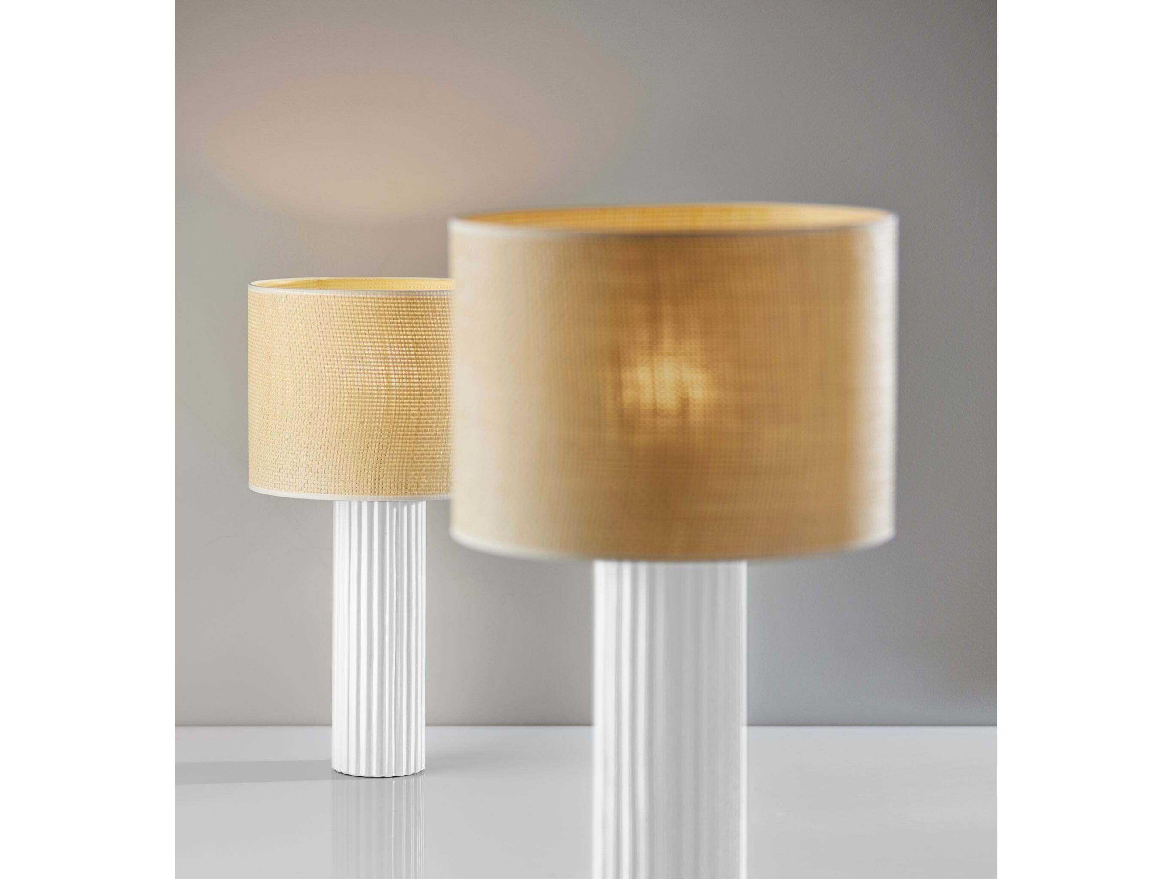 Adesso Primrose White Woven Natural Table Lamp