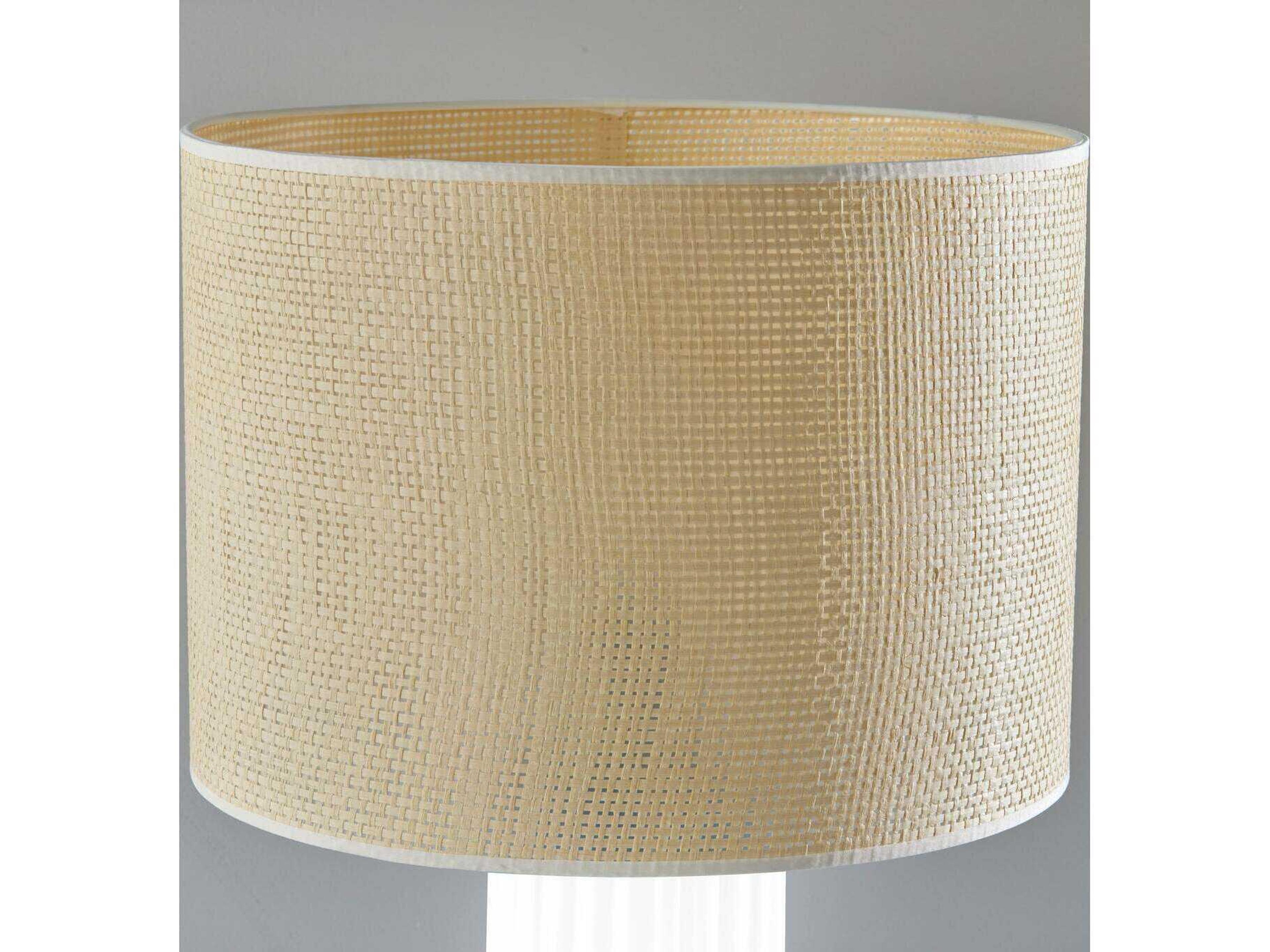 Adesso Primrose White Woven Natural Buffet Lamp