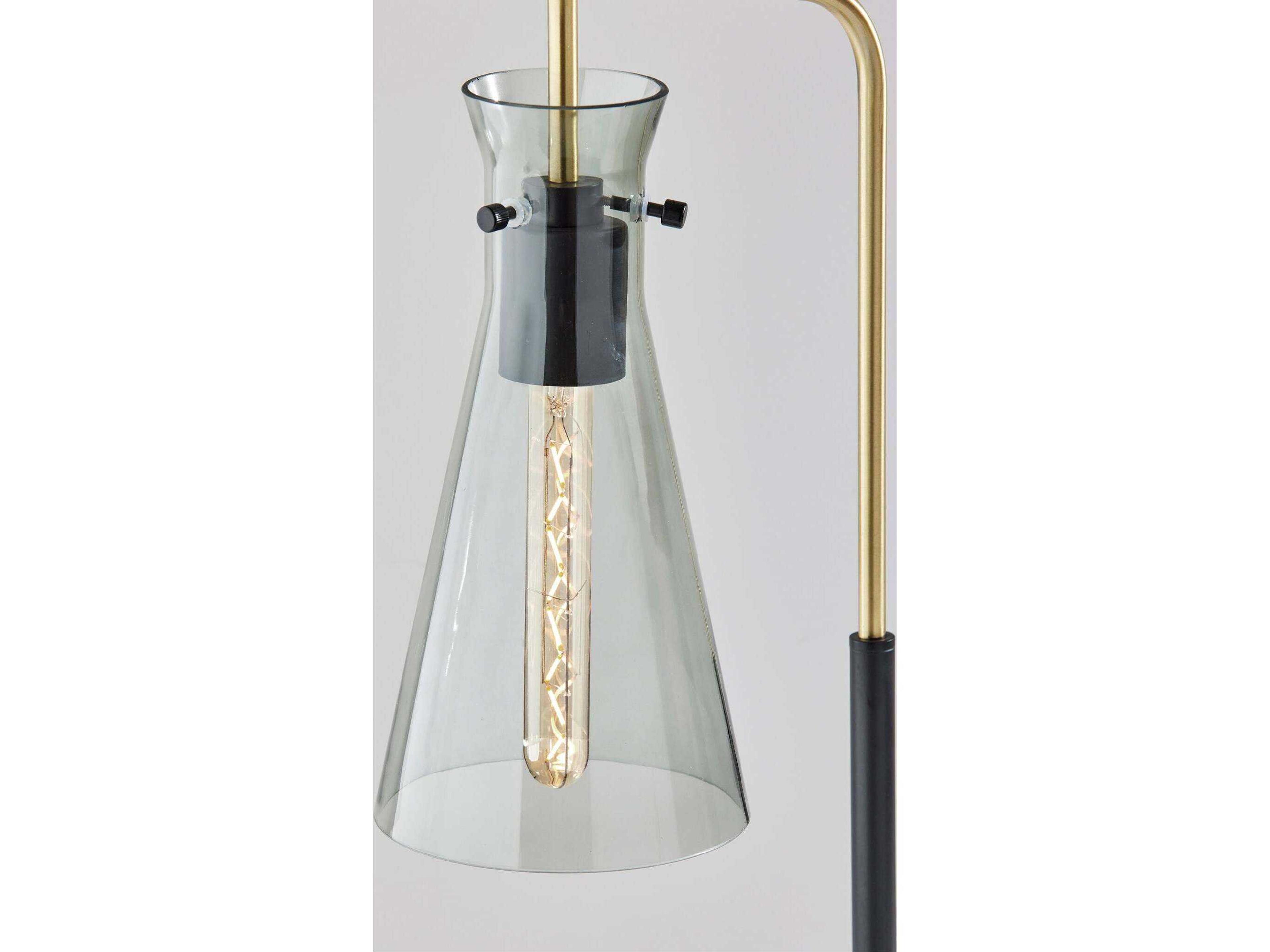 Adesso Walker Black Smoked Glass Desk Lamp