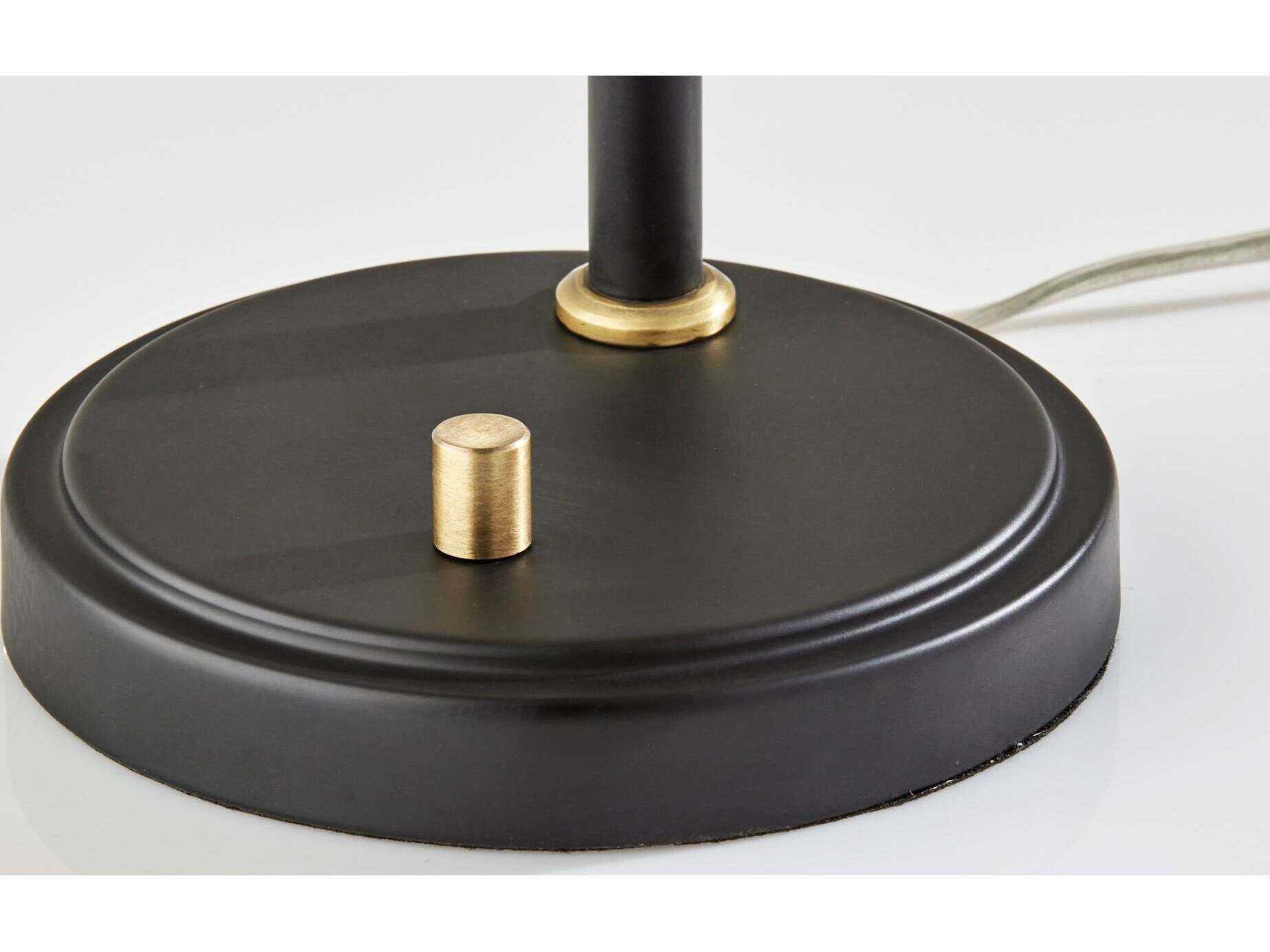 Adesso Walker Black Smoked Glass Desk Lamp