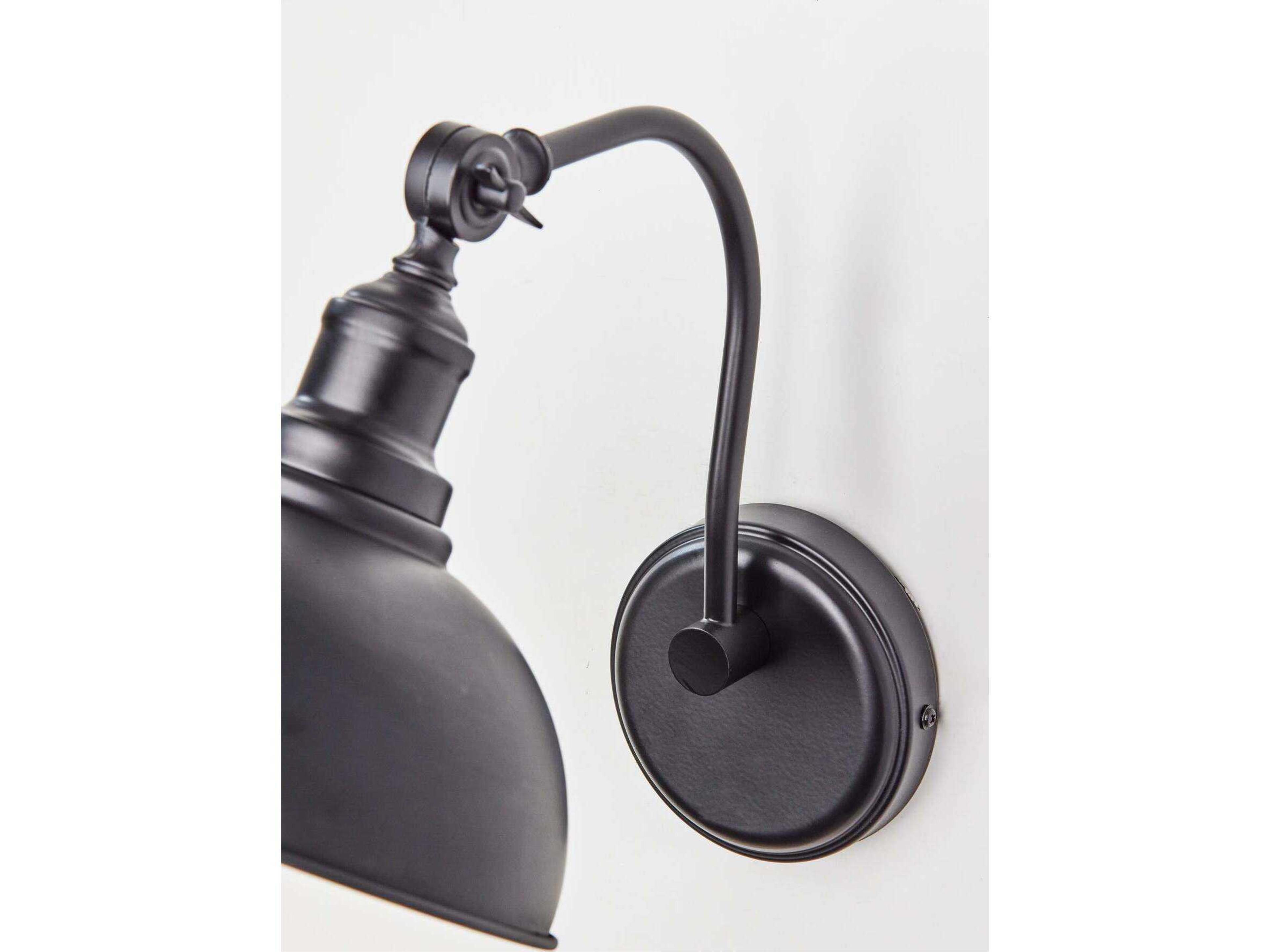 Adesso Wallace Black Gold Swing Wall Sconce