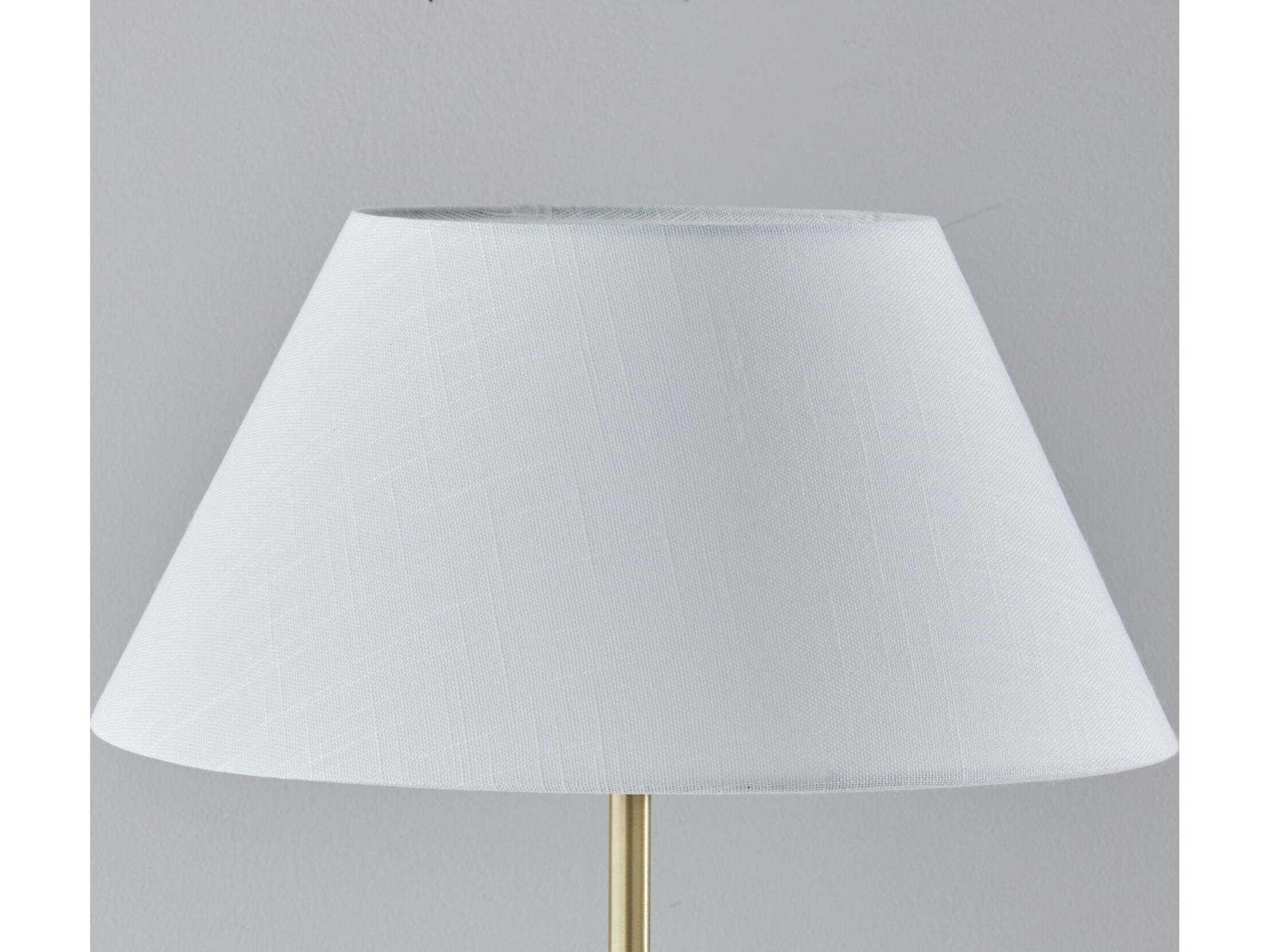 Adesso Harvey Black Brass White Linen Table Lamp