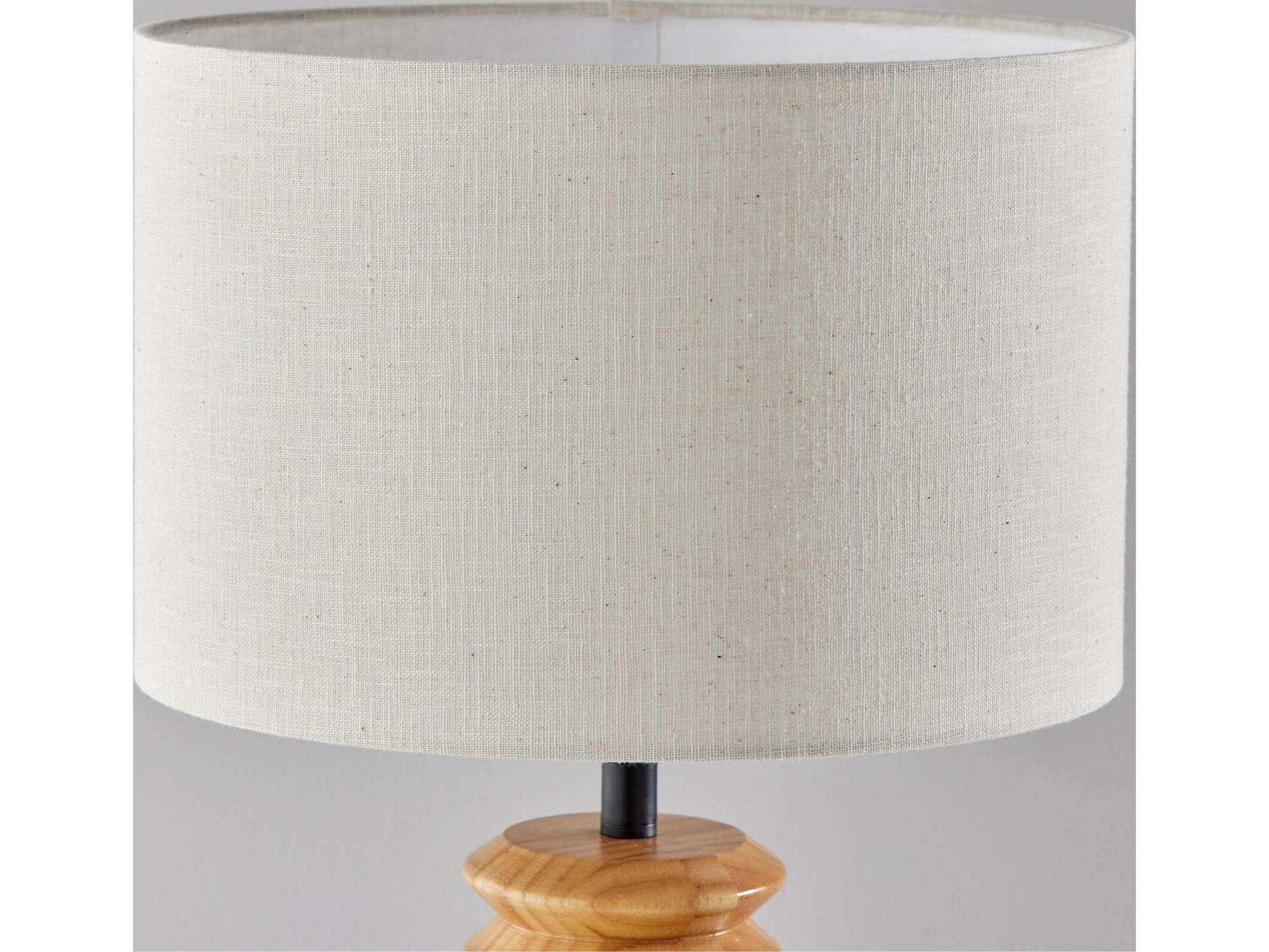 Adesso Judith Black Natural Cream Textured Fabric Buffet Lamp