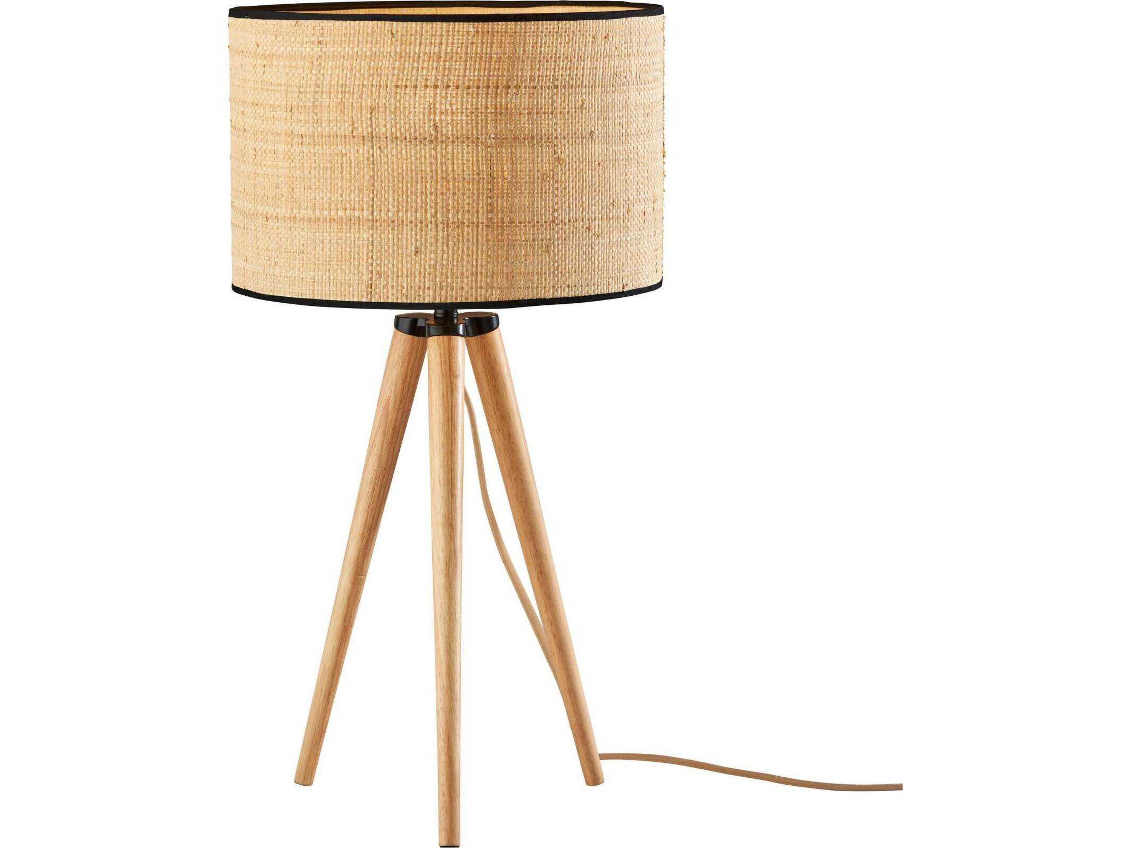 Jackson Tripod Table Lamp with Rattan Shade